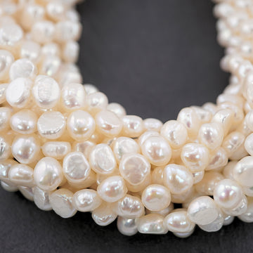 White Baroque Freshwater Pearl Strands Wholesale
