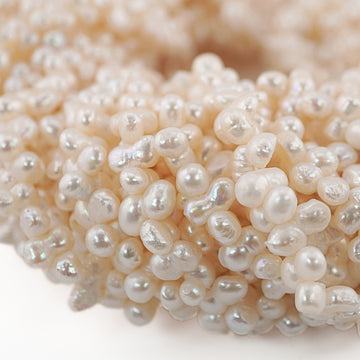 White Baroque Freshwater Pearls Beads Wholesale

