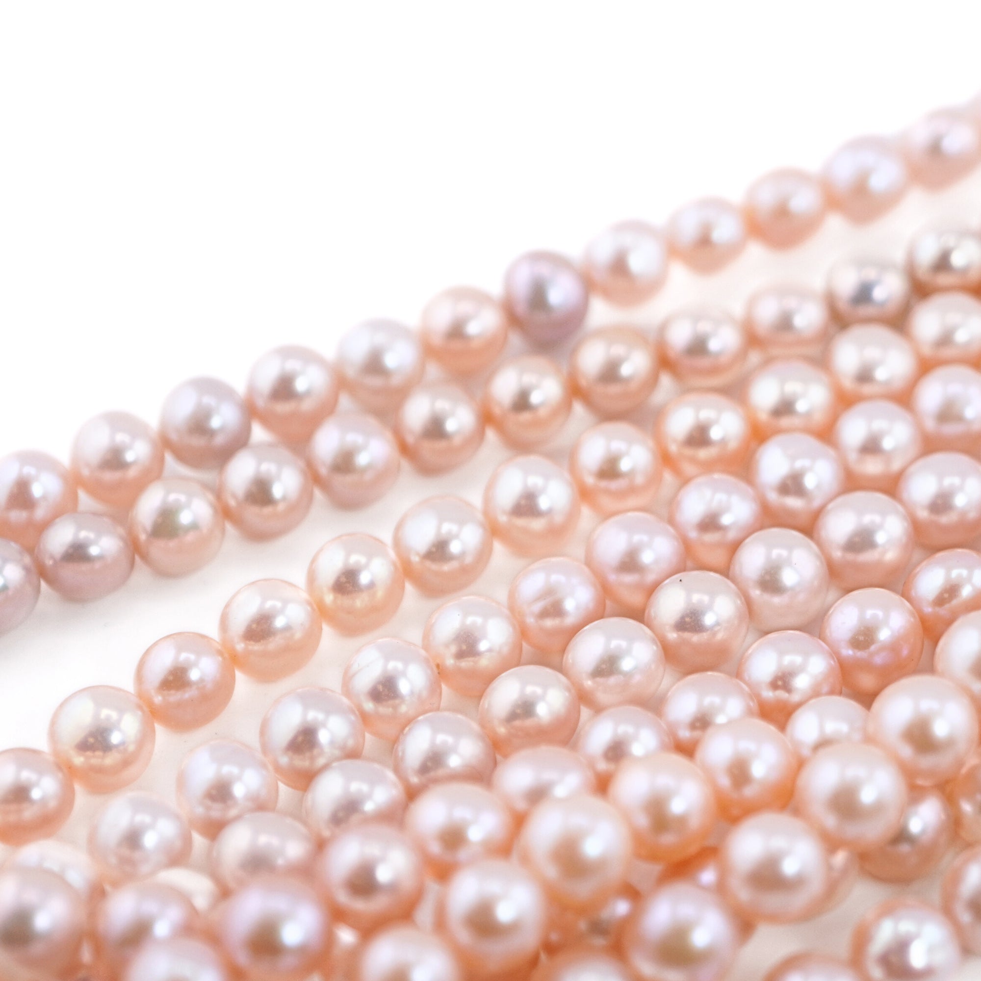 delicate peach freshwater pearls

