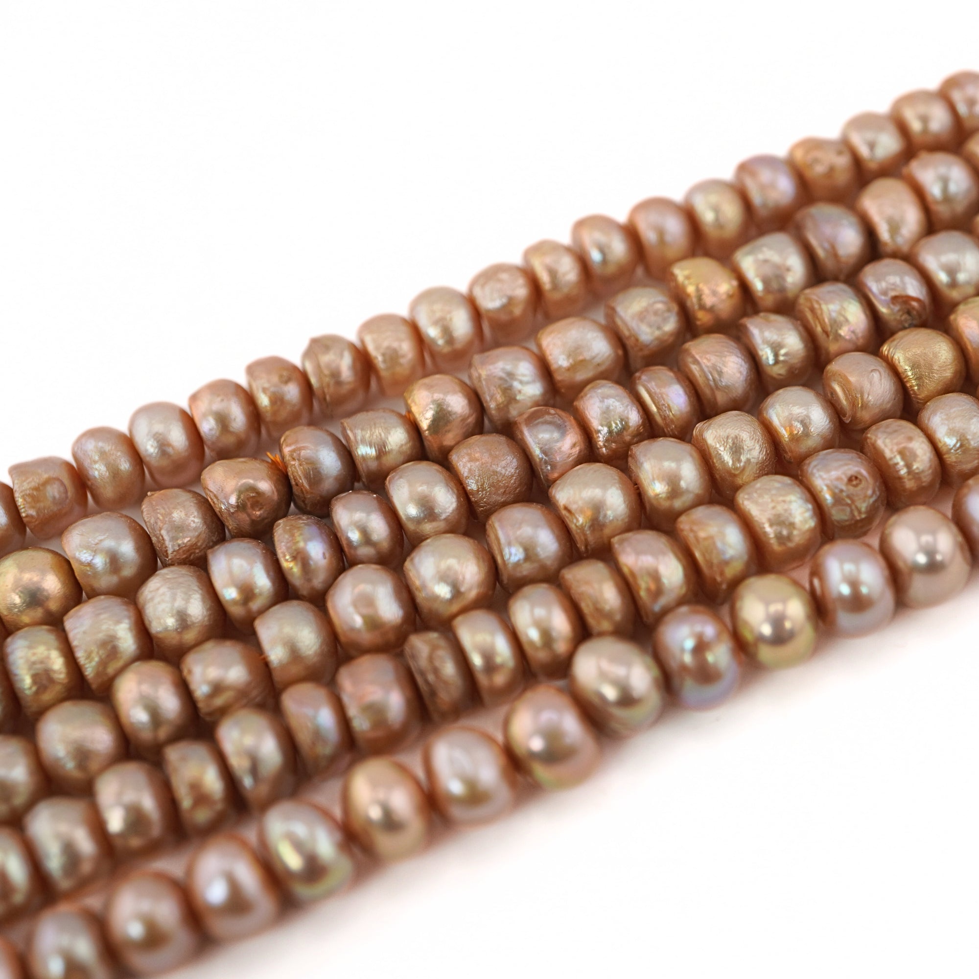 near round golden pearls

