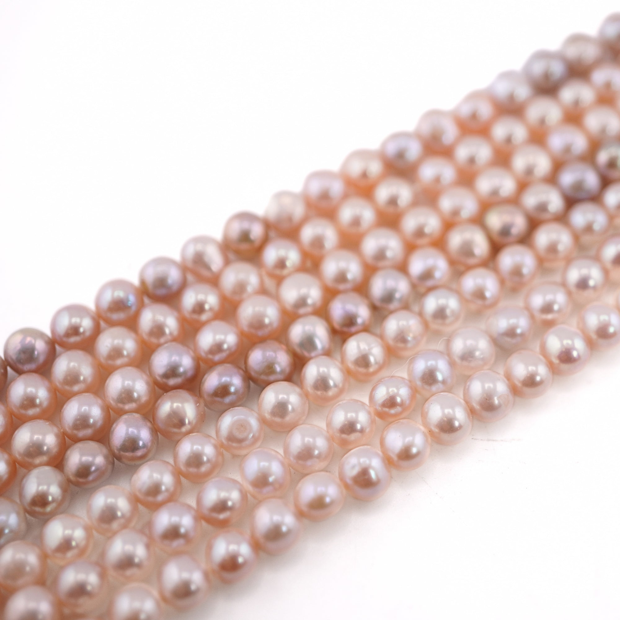 near round pearl beads peach

