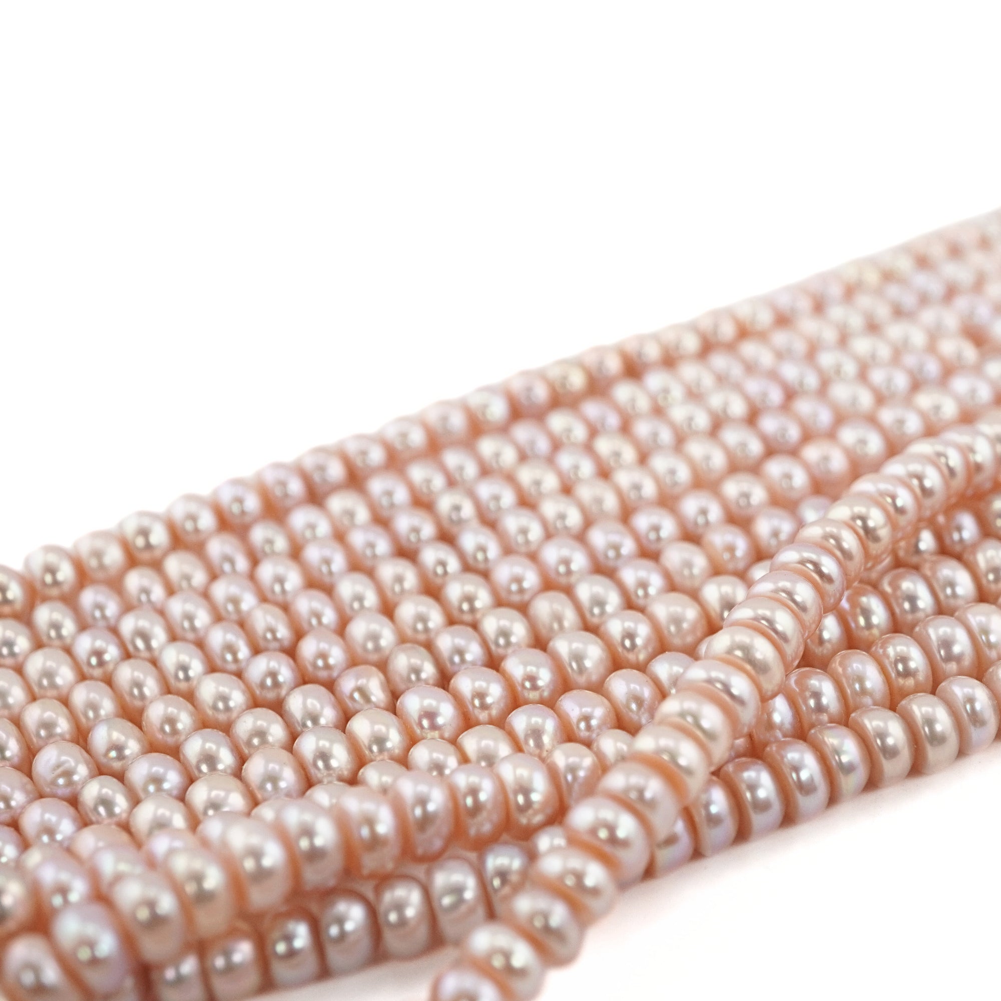 peach pearl beads strand

