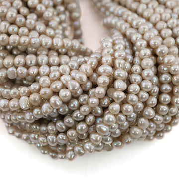 potato shape gray beads for jewelry

