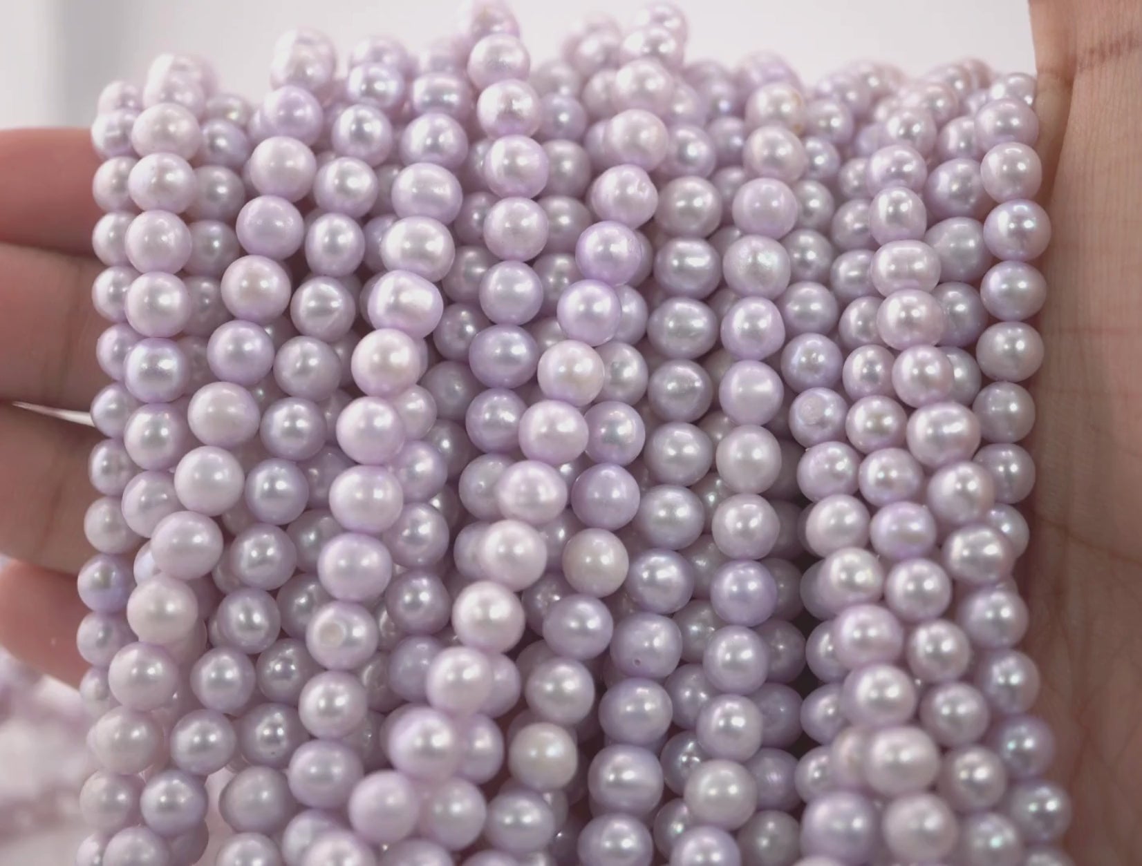plum round freshwater pearls

