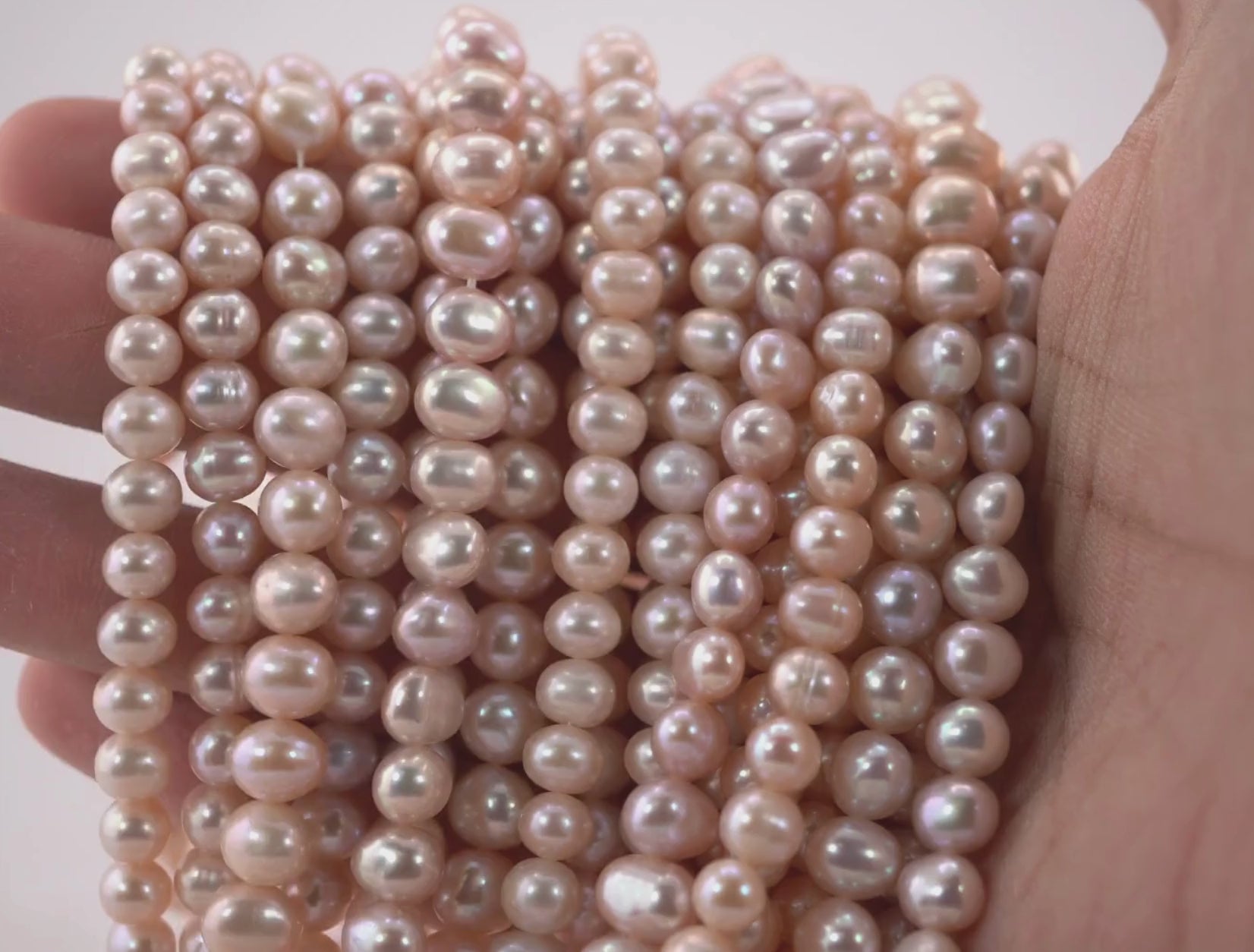 elegant peach potato pearls for necklace making

