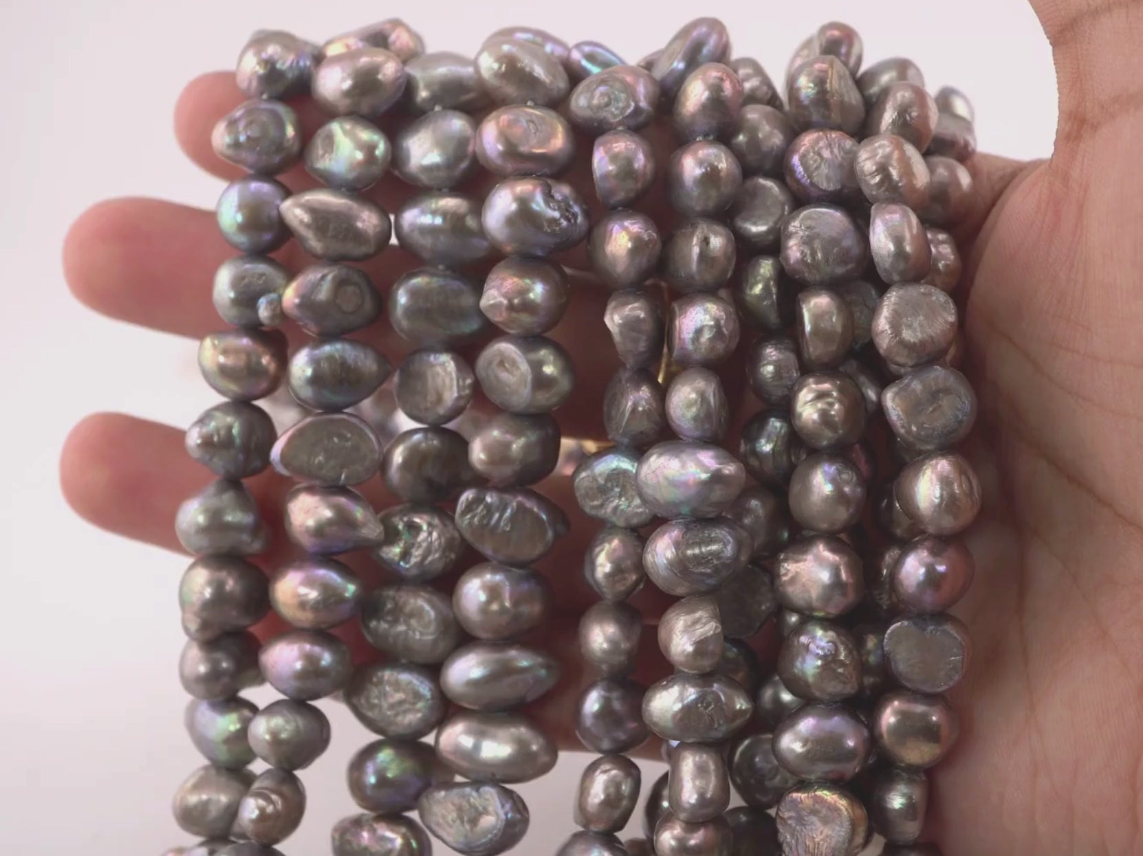Loose Freshwater Peacock Gray Pearls for Beading








