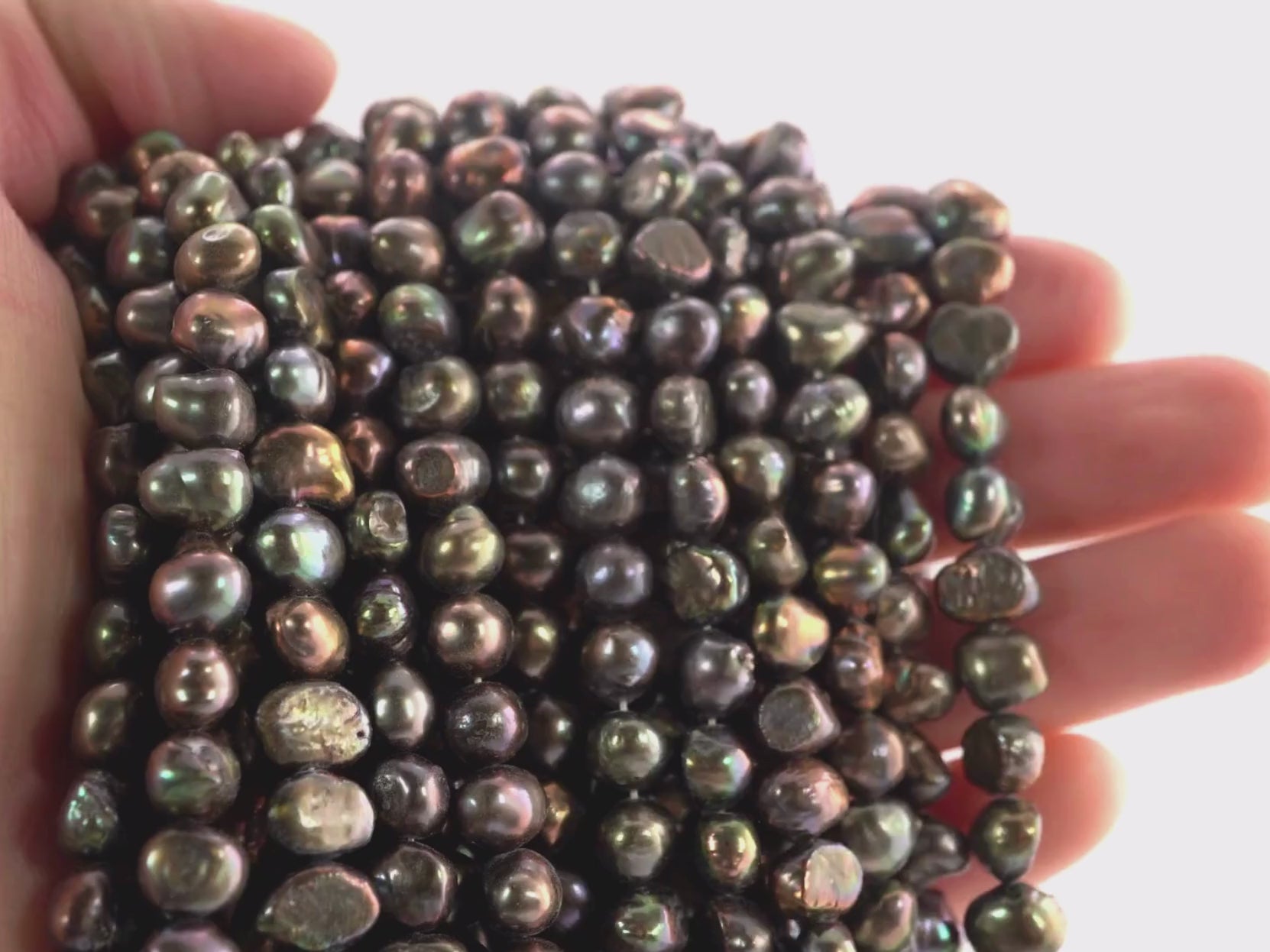 Blue-Green Peacock Fresh Pearls

