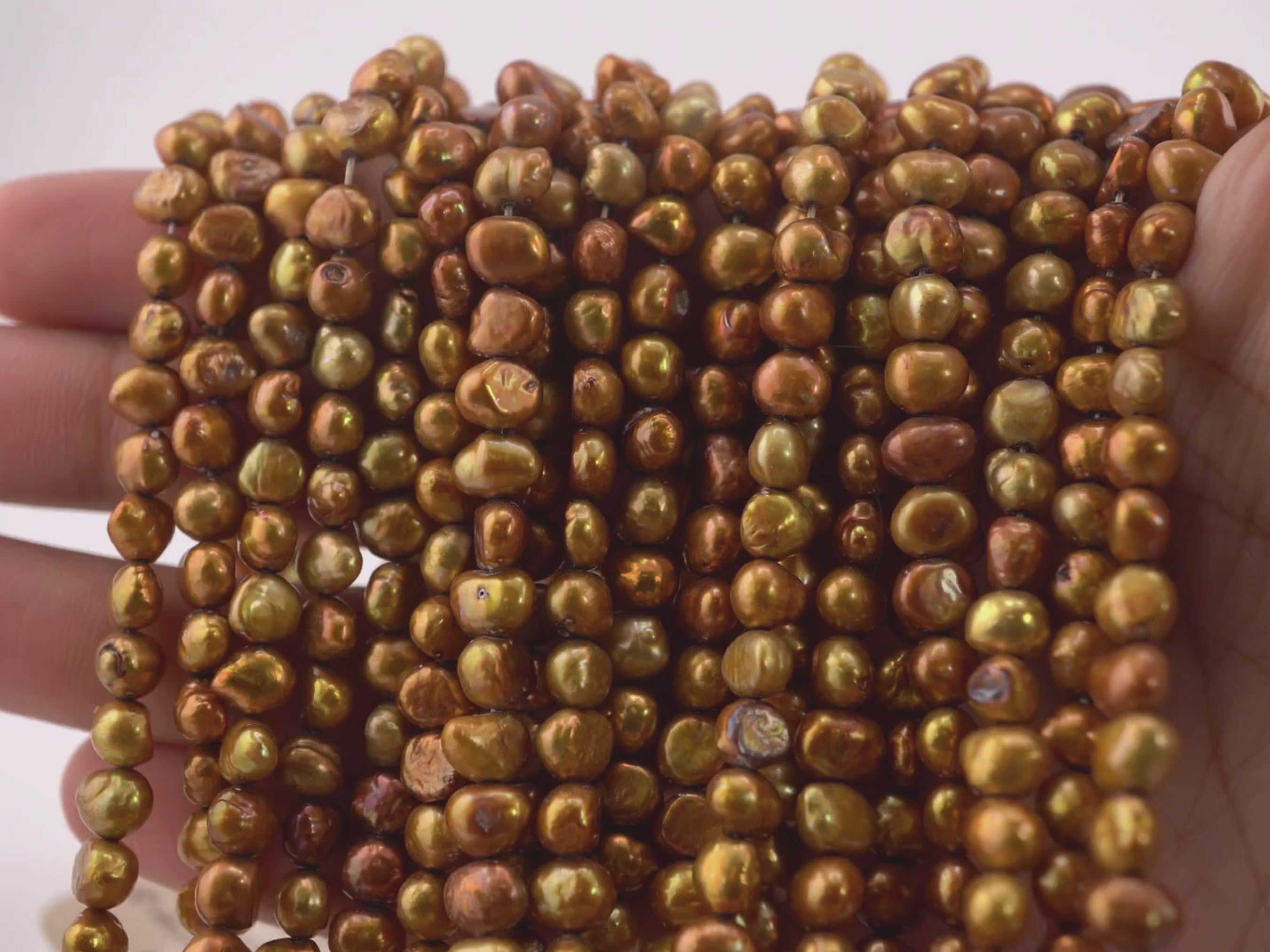 Loose Freshwater Golden Baroque Pearls for Beading








