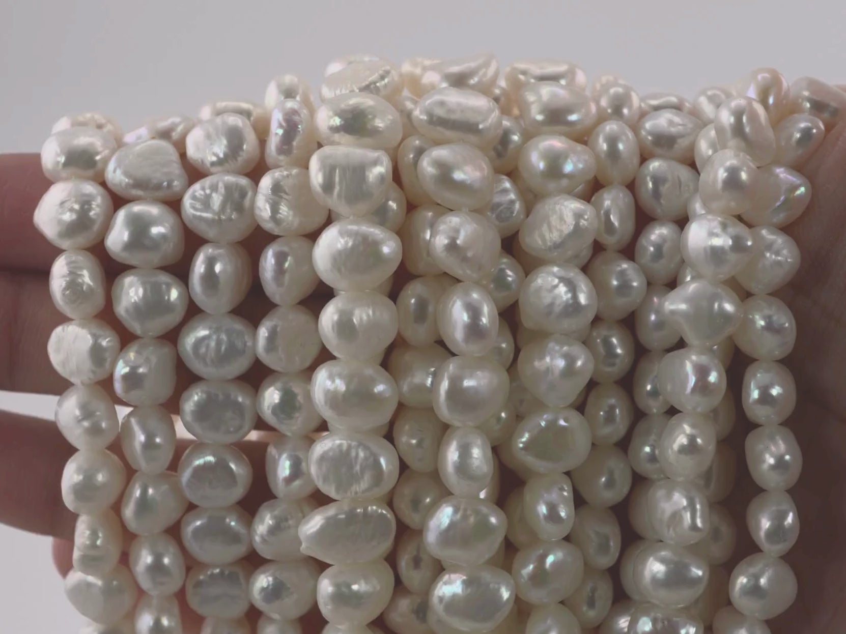 Natural White Baroque Pearl Beads for Beading








