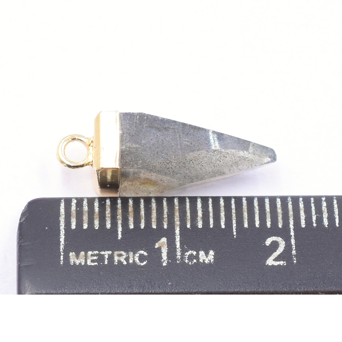 Labradorite 16X5 MM Spike Shape Gold Electroplated Pendant (Set Of 2 Pcs)