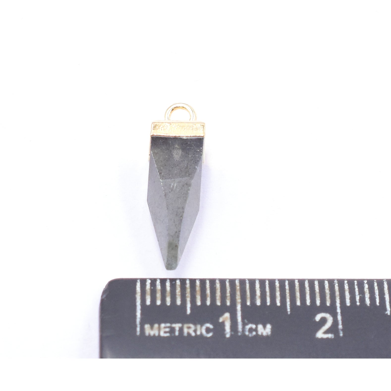 Labradorite 16X5 MM Spike Shape Gold Electroplated Pendant (Set Of 2 Pcs)