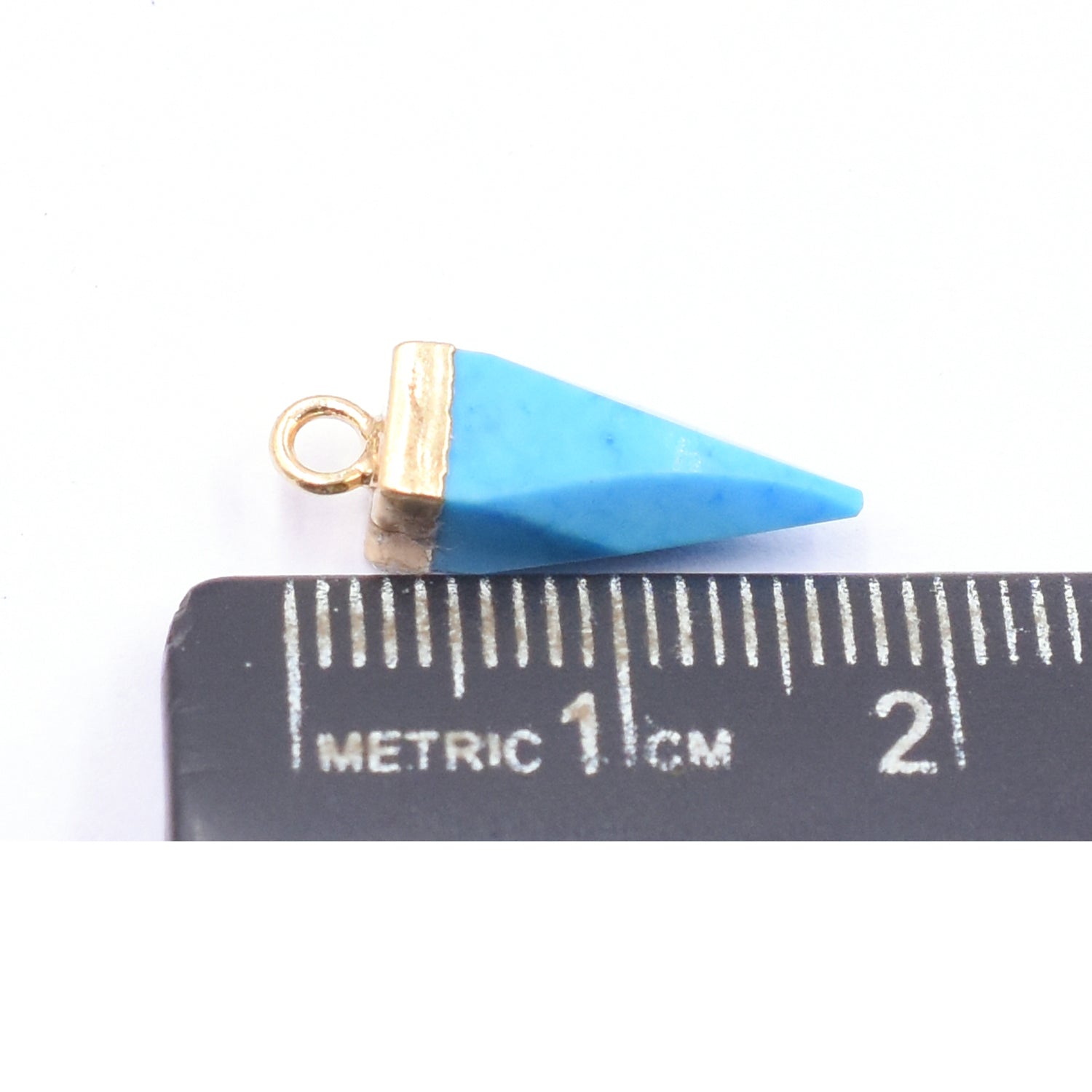 Howlite 16X5 MM Spike Shape Gold Electroplated Pendant (Set Of 2 Pcs)