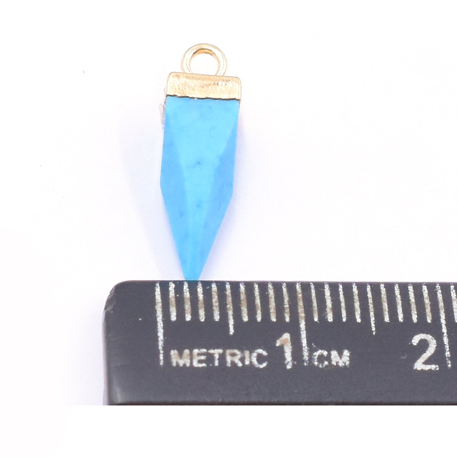 Howlite 16X5 MM Spike Shape Gold Electroplated Pendant (Set Of 2 Pcs)
