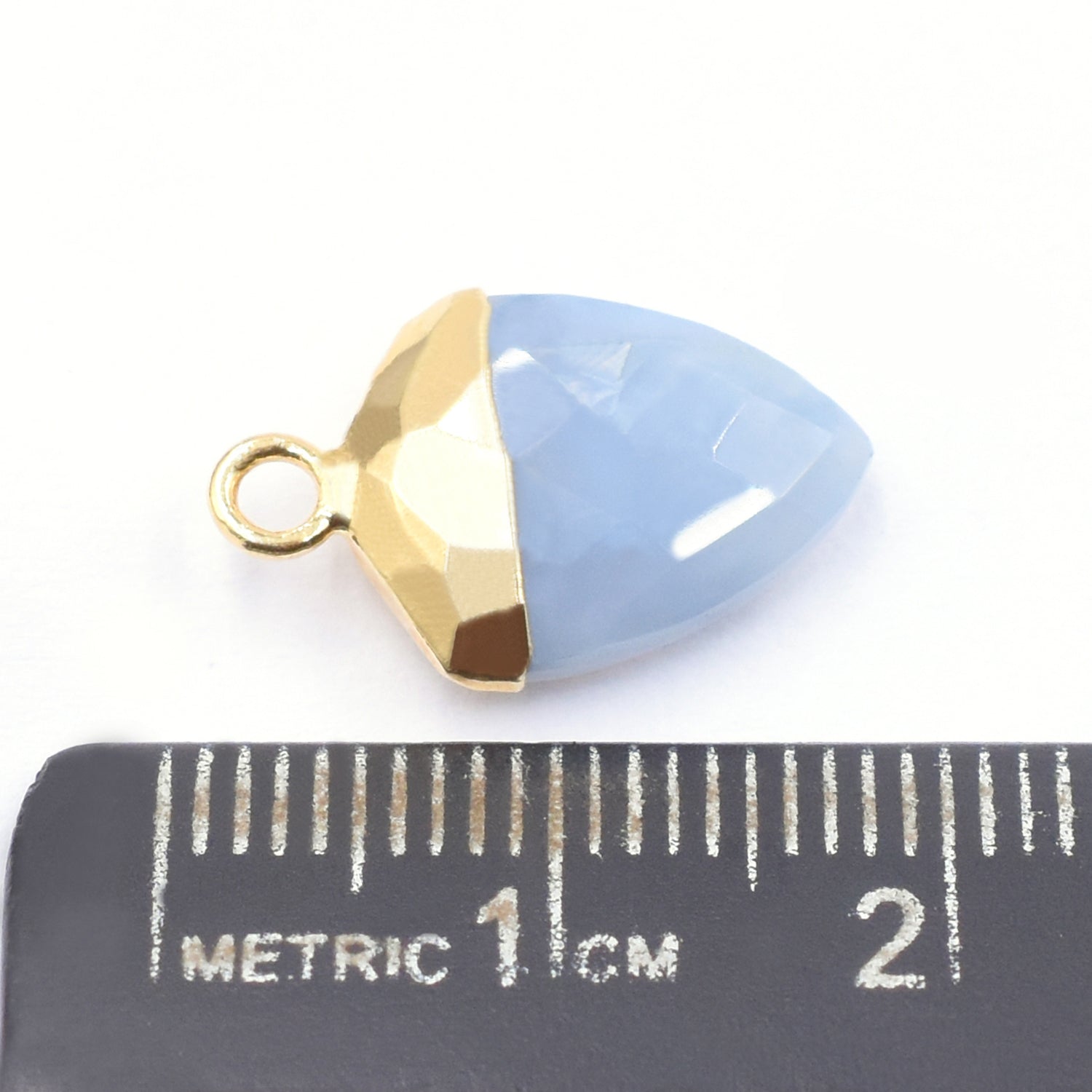 Blue Opal 13X10 MM Shield Shape Gold Electroplated Pendant ( Set Of 2 Pcs)
