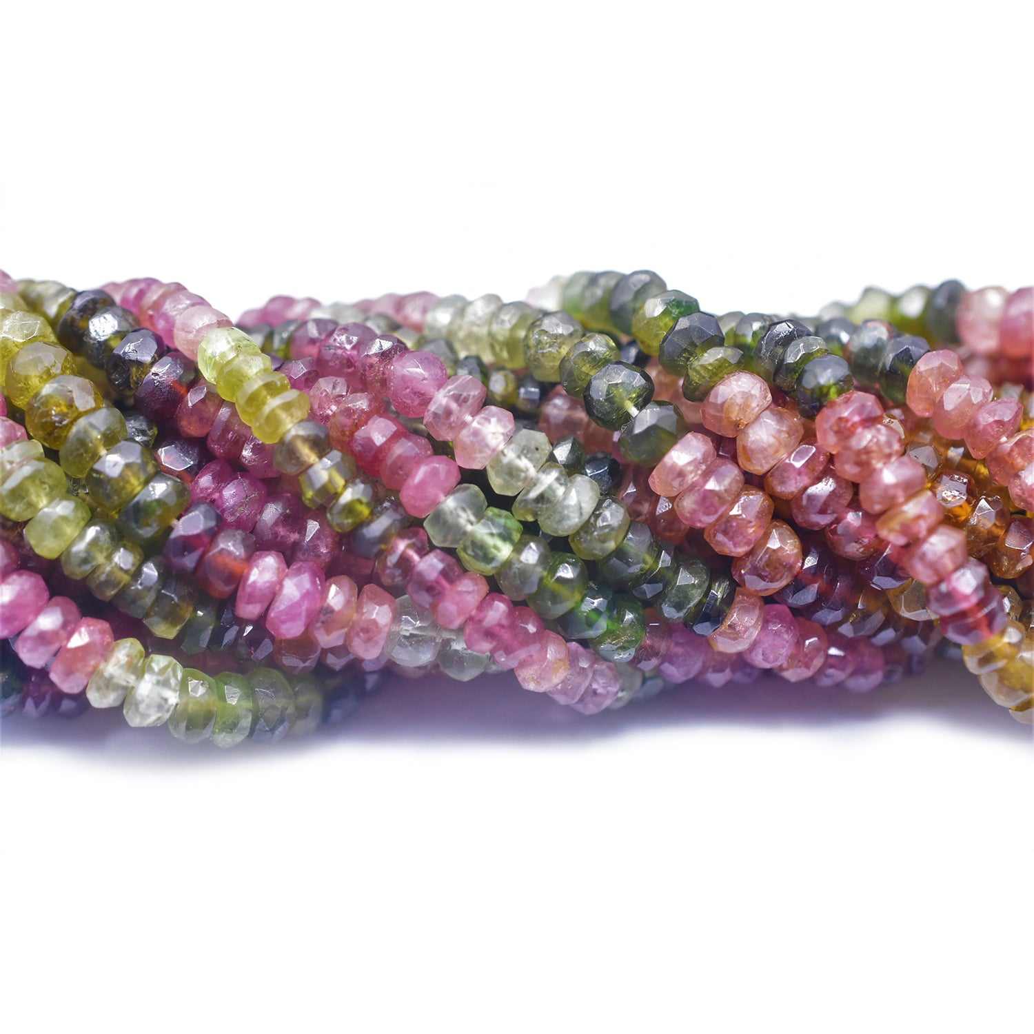 Tourmaline 4 To 5 MM Rondelle Shape Faceted Gemstone Beads Strand - Jaipur Gem Factory