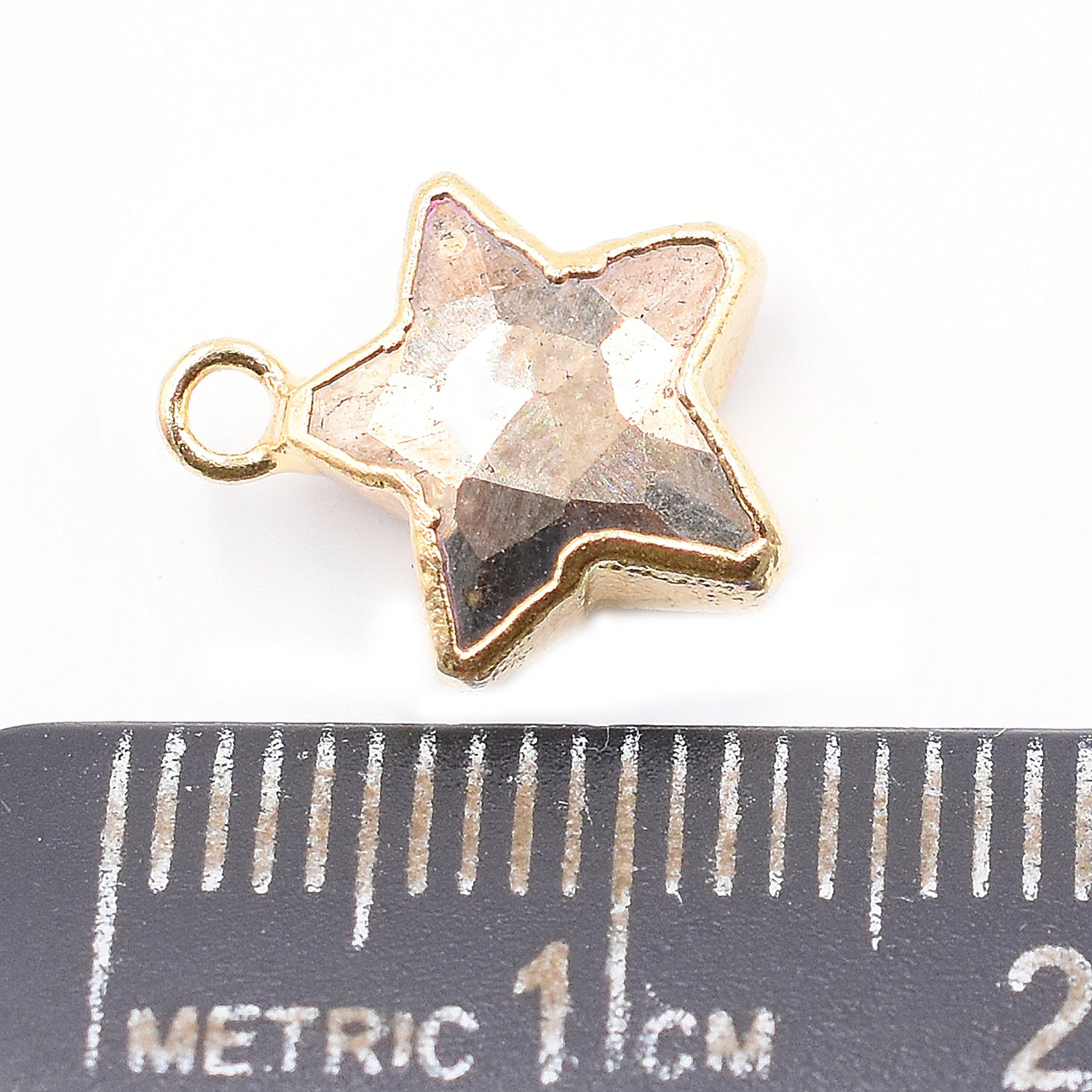 Pyrite 10 To 11 MM Star Shape Gold Electroplated Pendant (Set Of 2 Pcs)