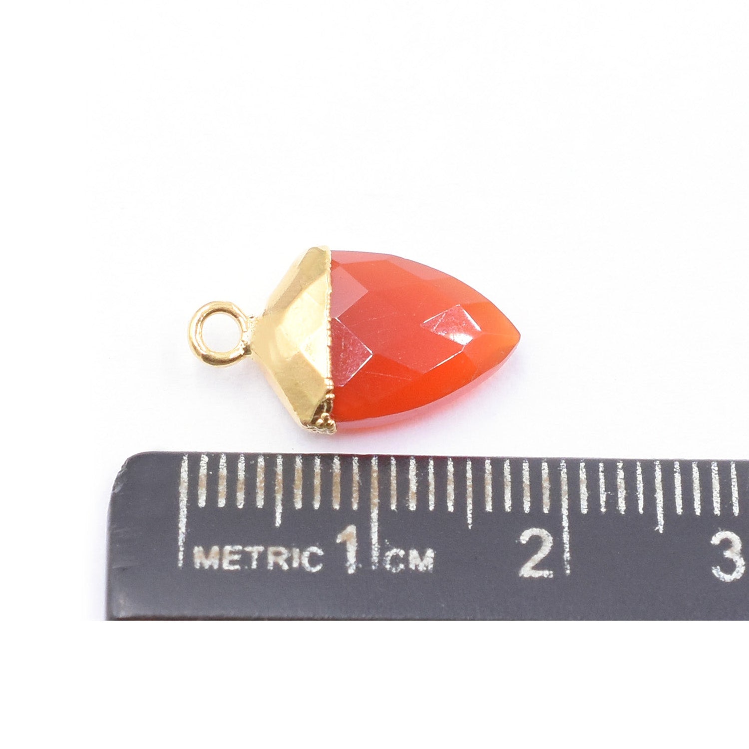 Red Onyx Shield Shape 13 x 10 MM Gold Electroplated Pendant ( Set Of 2 Pcs)