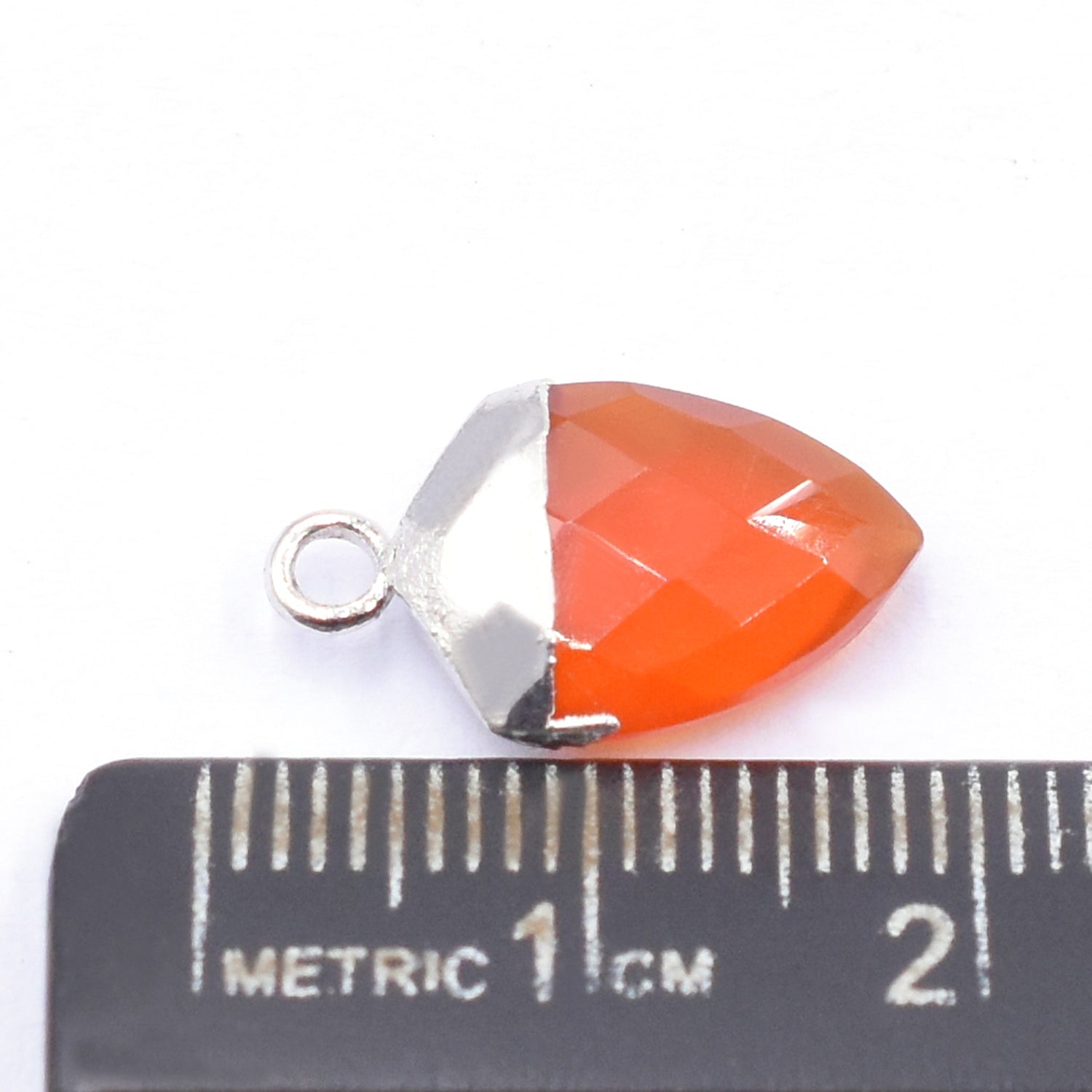 Red Onyx 13X10 MM Shield Shape Rhodium Electroplated Pendant ( Set Of 2 Pcs)