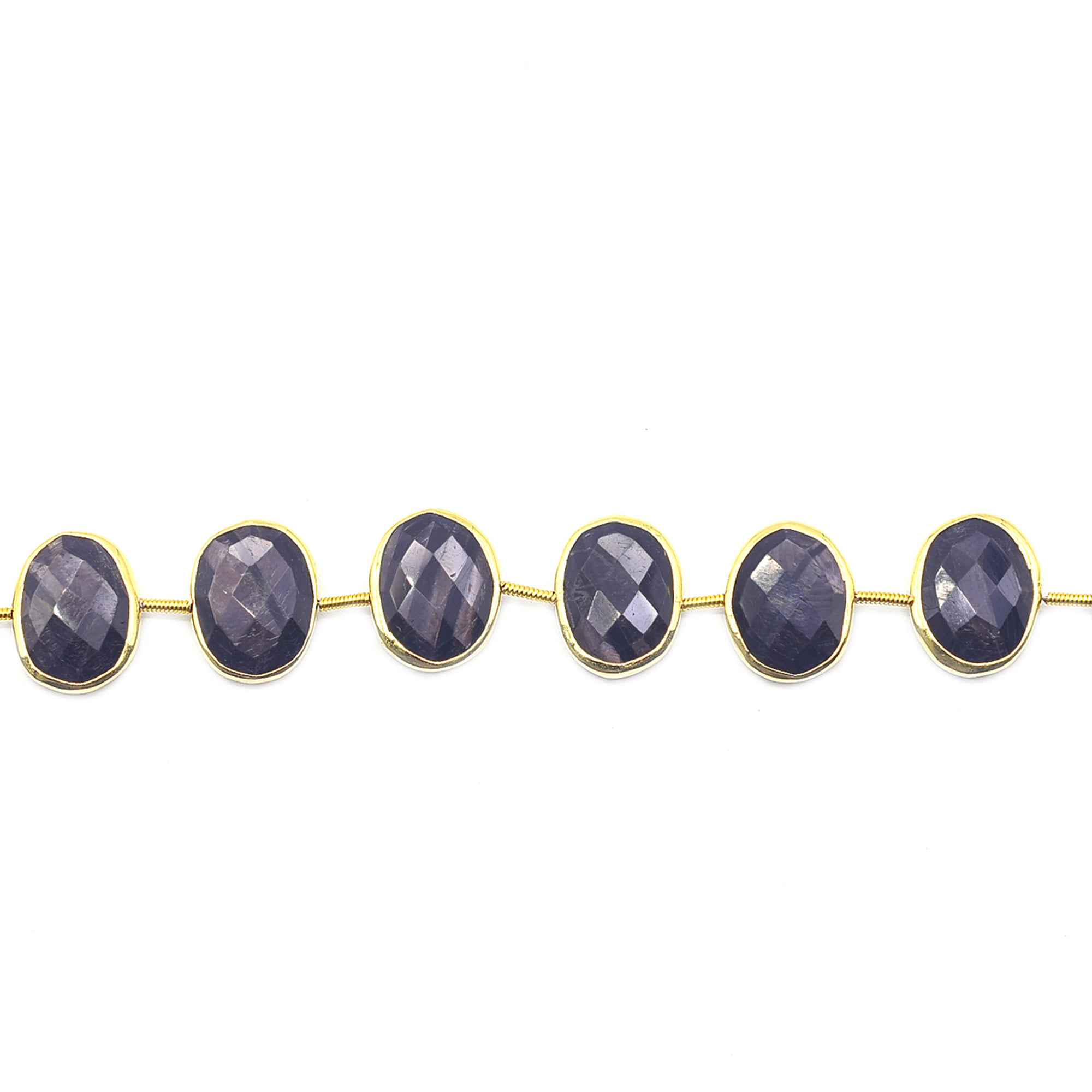 Hypersthene 16X12 MM Oval Shape Silver Bezel Vermeil Center Drilled Strand - Jaipur Gem Factory