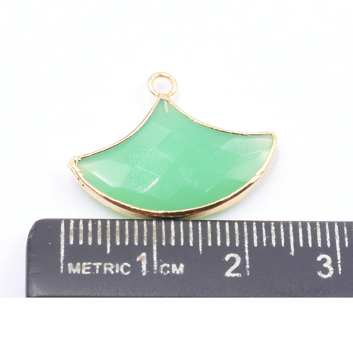 Chrysoprase Chalcedony 15X22 MM Axe Shape Gold Electroplated Pendant
