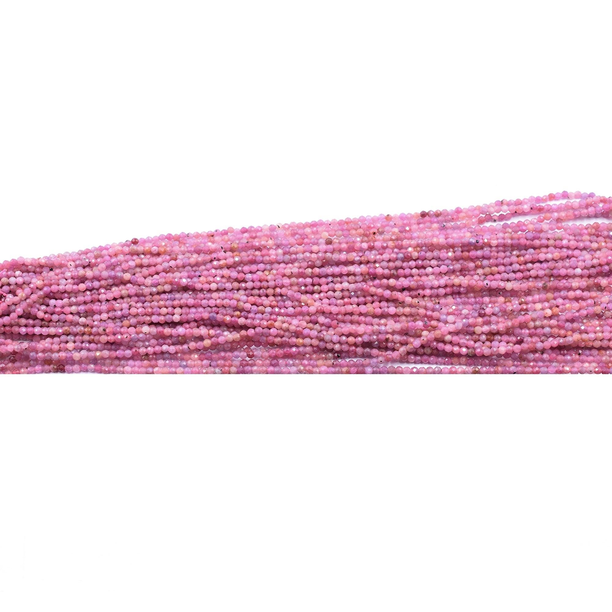 Pink Sapphire 3 MM Faceted Rondelle Shape Beads Strand