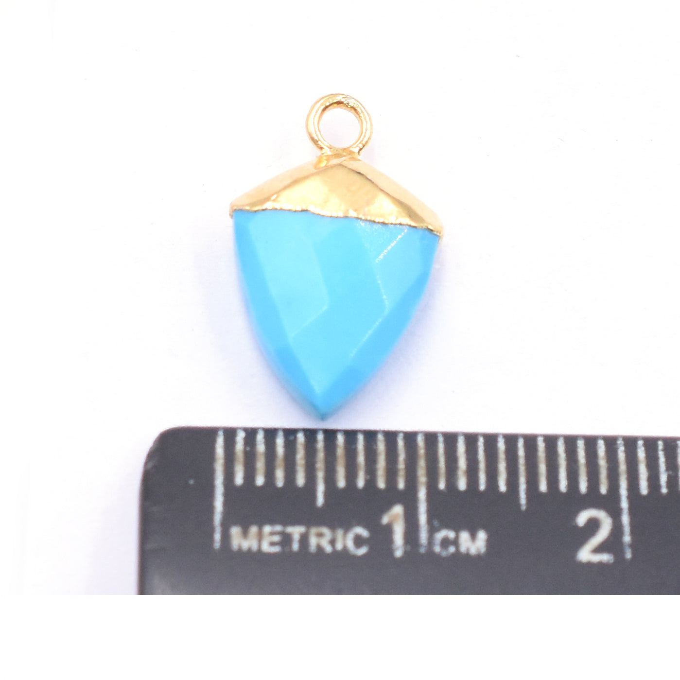 Howlite 13X10 MM Shield Shape Gold Electroplated Pendant ( Set Of 2 Pcs)