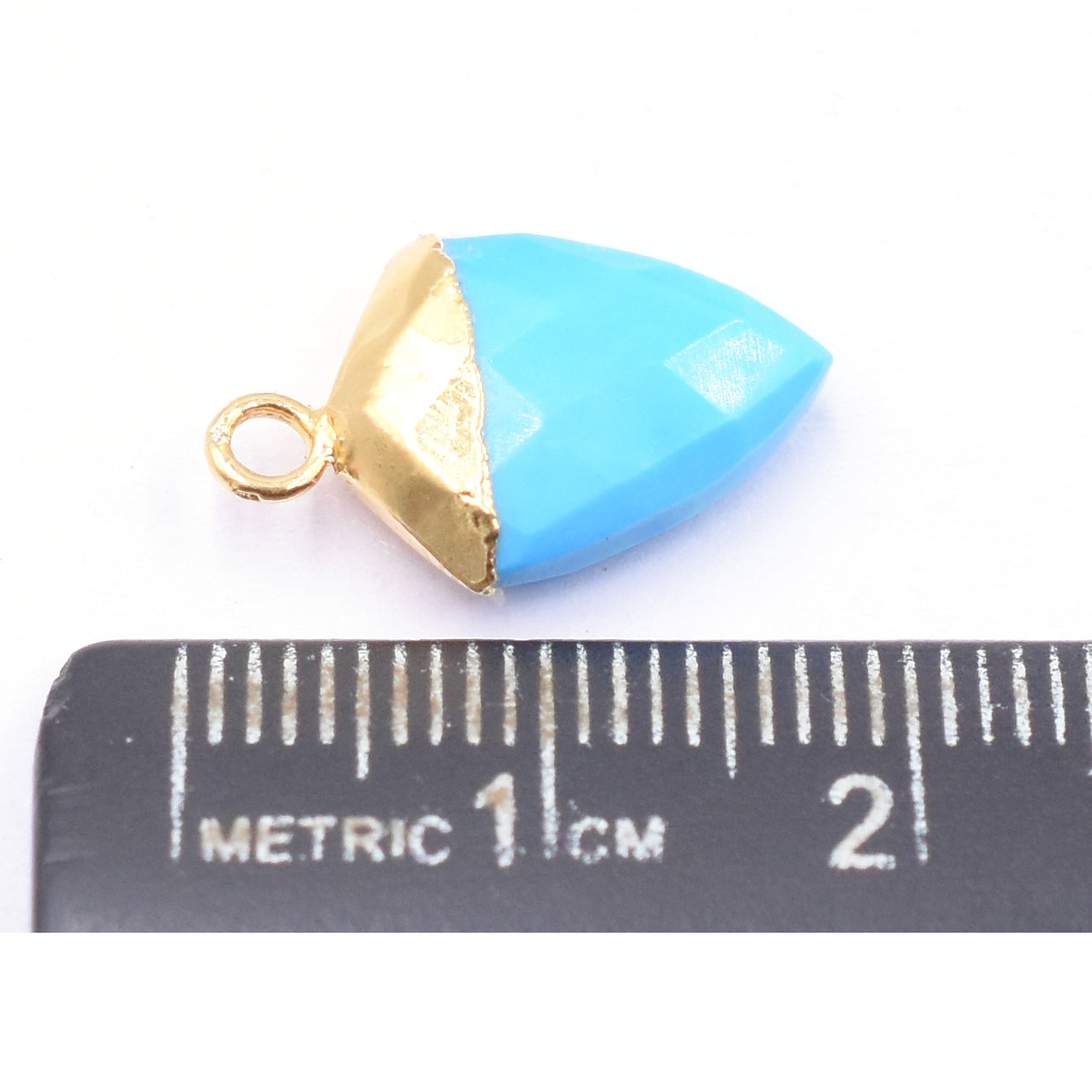 Howlite 13X10 MM Shield Shape Gold Electroplated Pendant ( Set Of 2 Pcs)