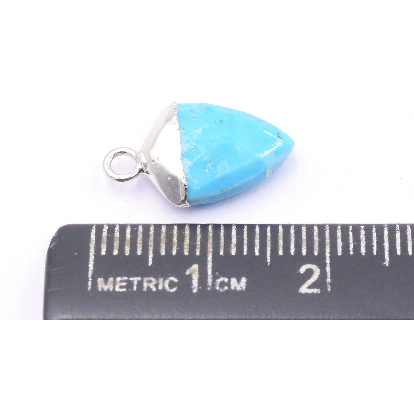 Howlite 13X10 MM Shield Shape Rhodium Electroplated Pendant ( Set Of 2 Pcs)