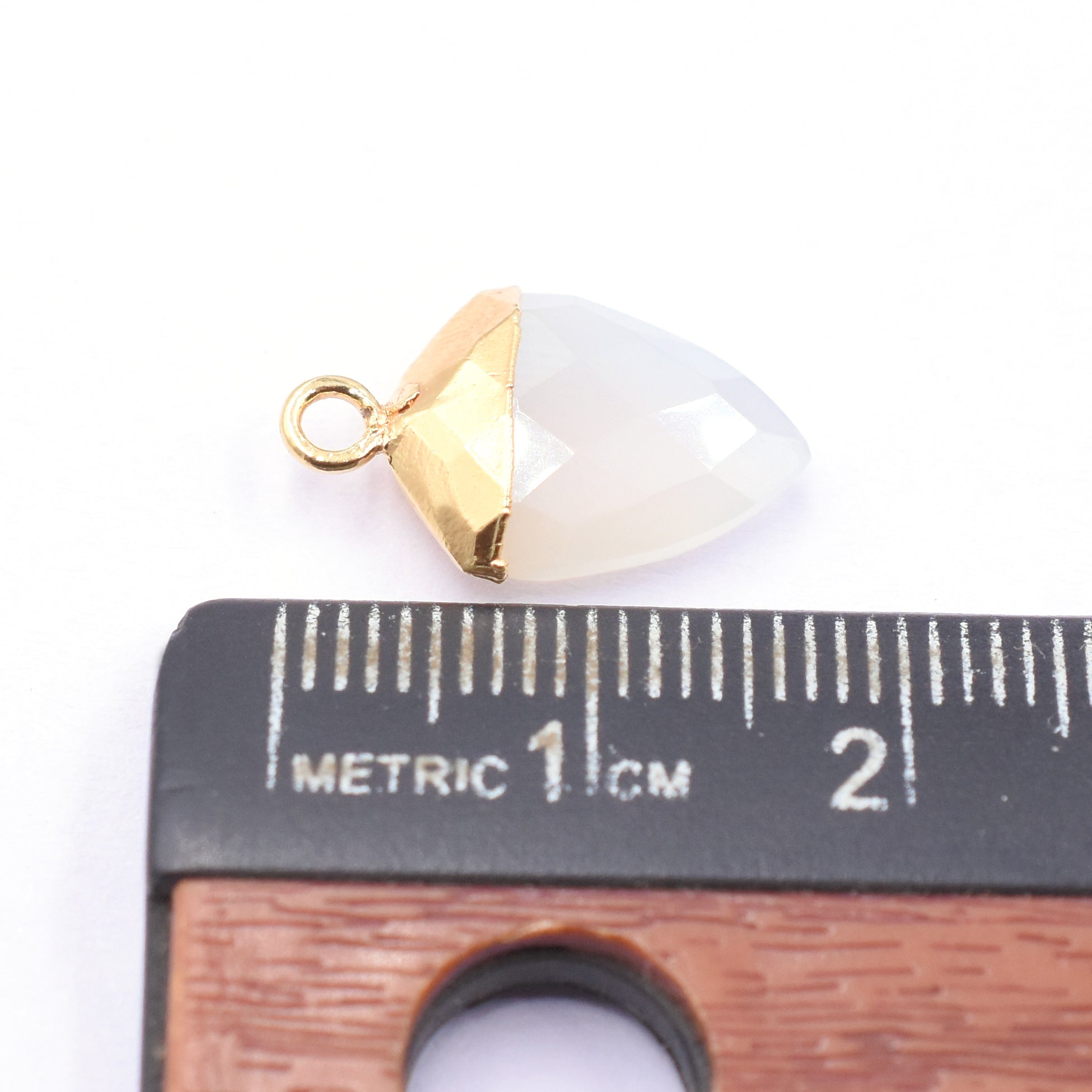 Chalcedony 13X10 MM Shield Shape Gold Electroplated Pendant ( Set Of 2 Pcs)