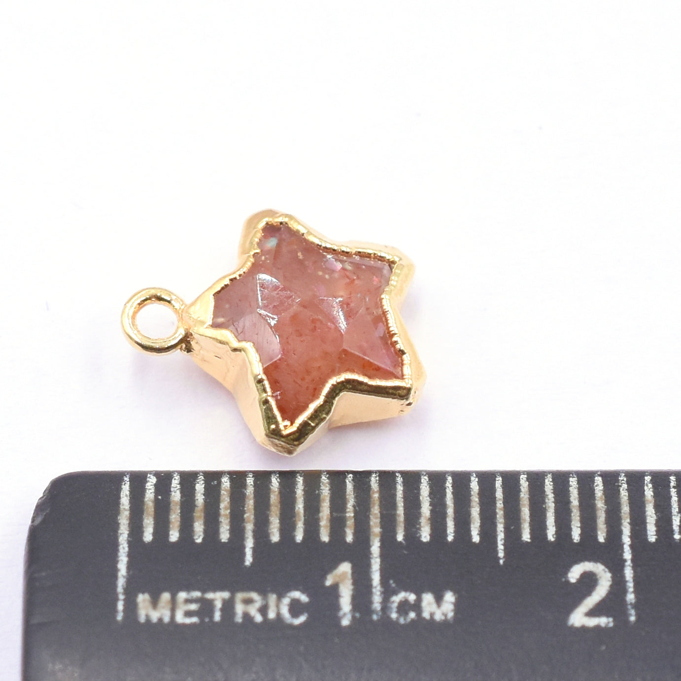 Sunstone 10 To 11 MM Star Shape Gold Electroplated Pendant (Set Of 2 Pcs)