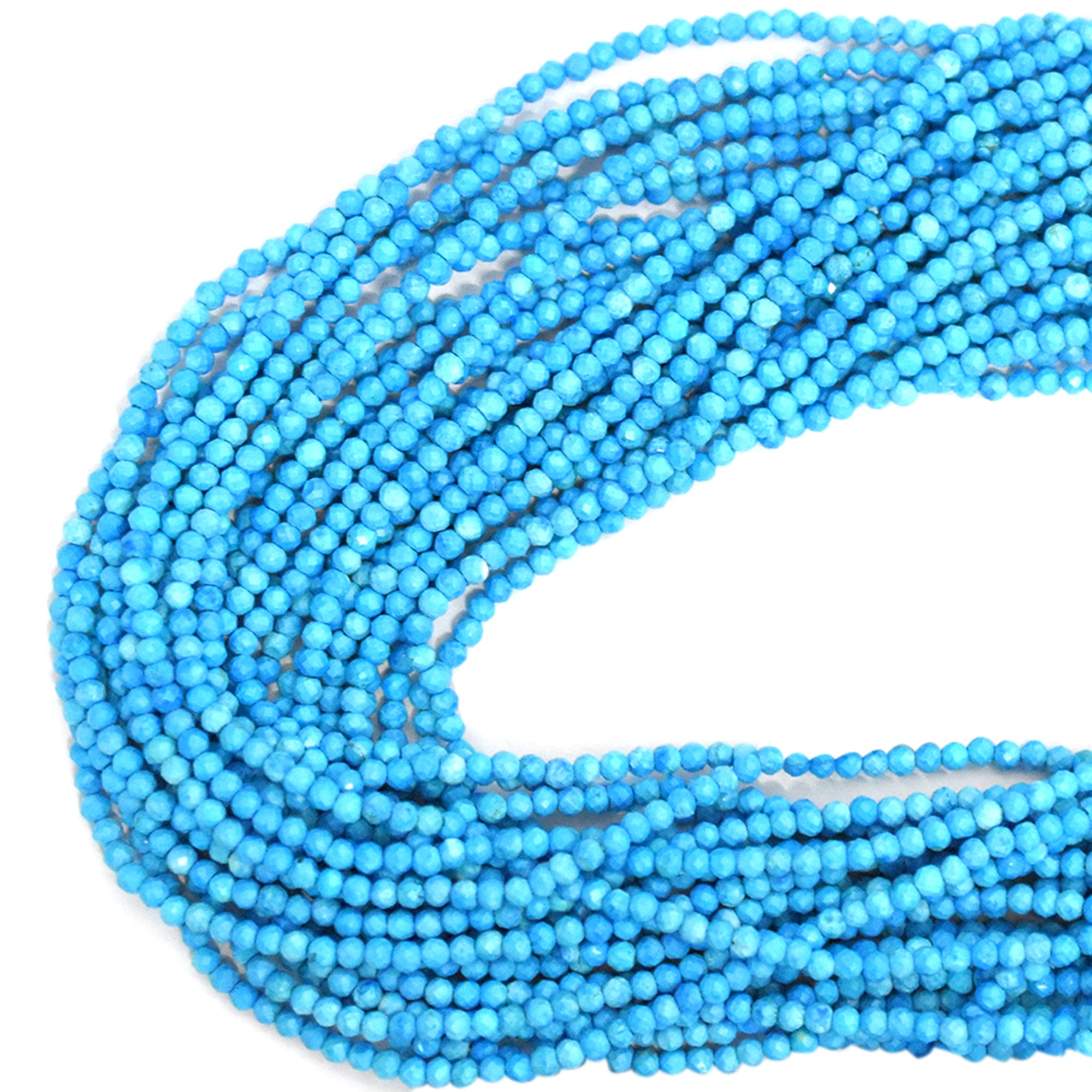 Howlite 3 MM Faceted Rondelle Shape Beads Strand - Jaipur Gem Factory