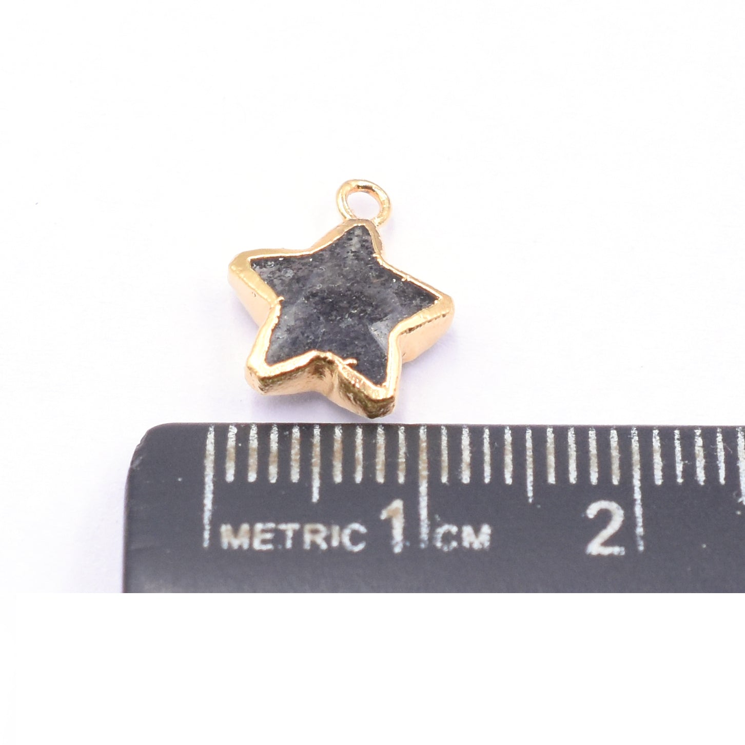 Black Sunstone 10 To 11 MM Star Shape Gold Electroplated Pendant (Set Of 2 Pcs)