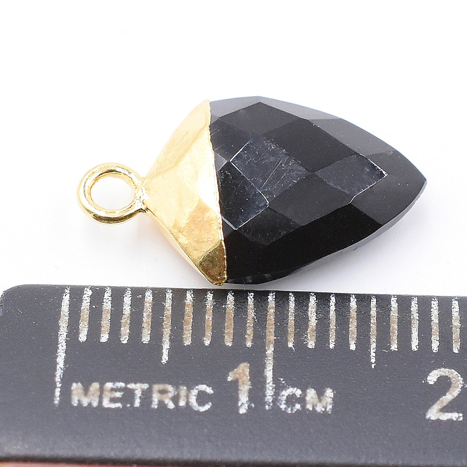 Black Onyx 13X10 MM Shield Shape Gold Electroplated Pendant ( Set Of 2 Pcs)