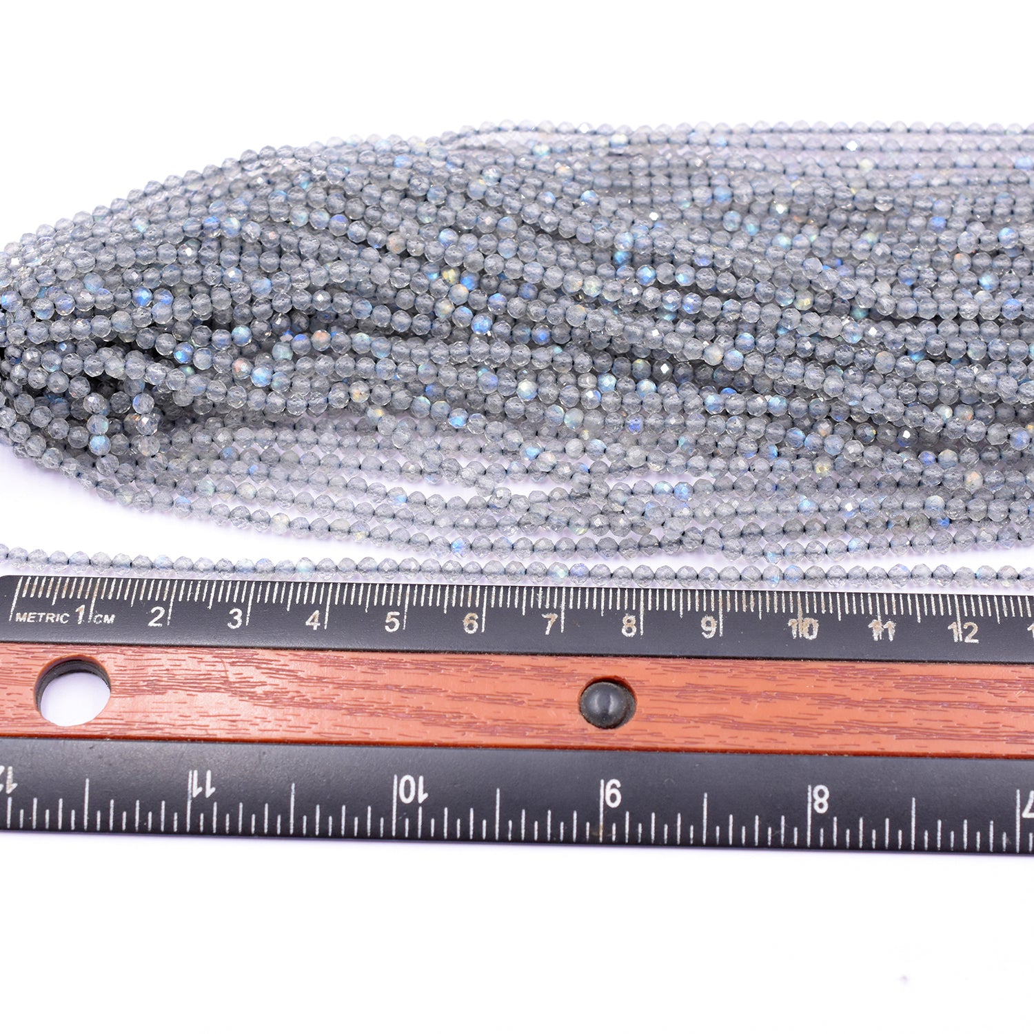 Labradorite 2 To 3 MM Faceted Rondelle Shape Beads Strand - Jaipur Gem Factory