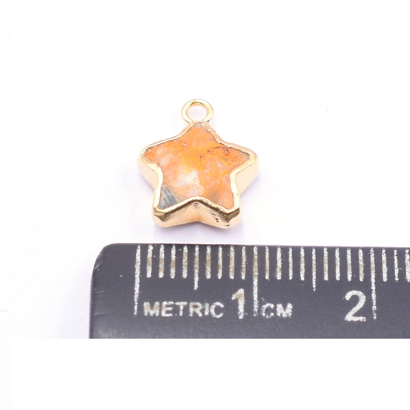 Bumble Bee Jasper 10 To 11 MM Star Shape Gold Electroplated Pendant (Set Of 2 Pcs)