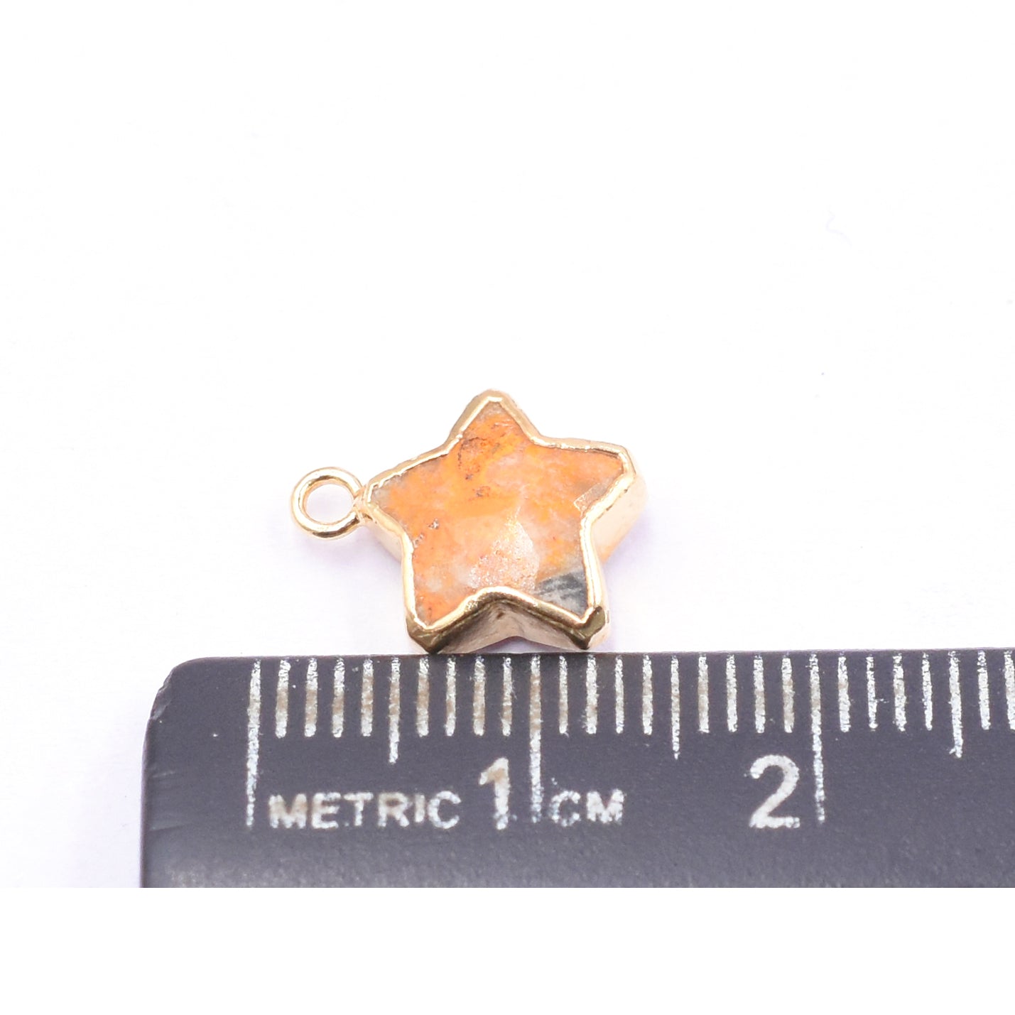 Bumble Bee Jasper 10 To 11 MM Star Shape Gold Electroplated Pendant (Set Of 2 Pcs)