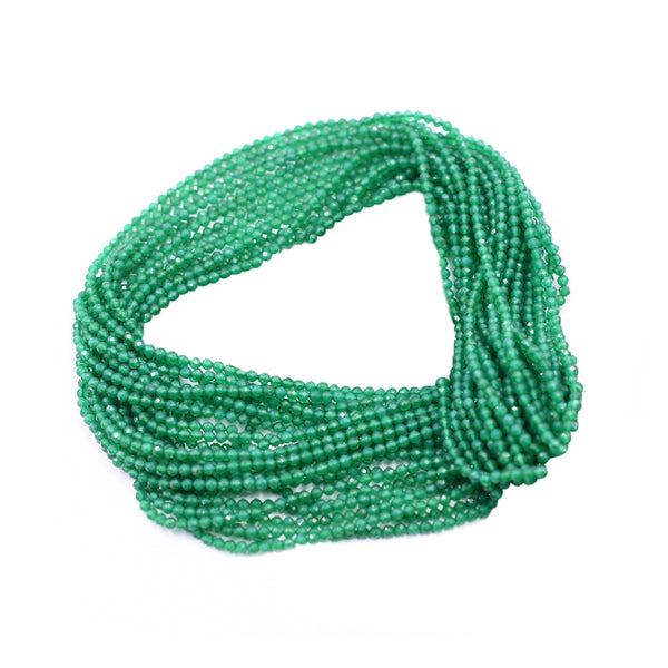 Green Onyx 2 MM faceted Rondelle Shape Beads Strand - Jaipur Gem Factory