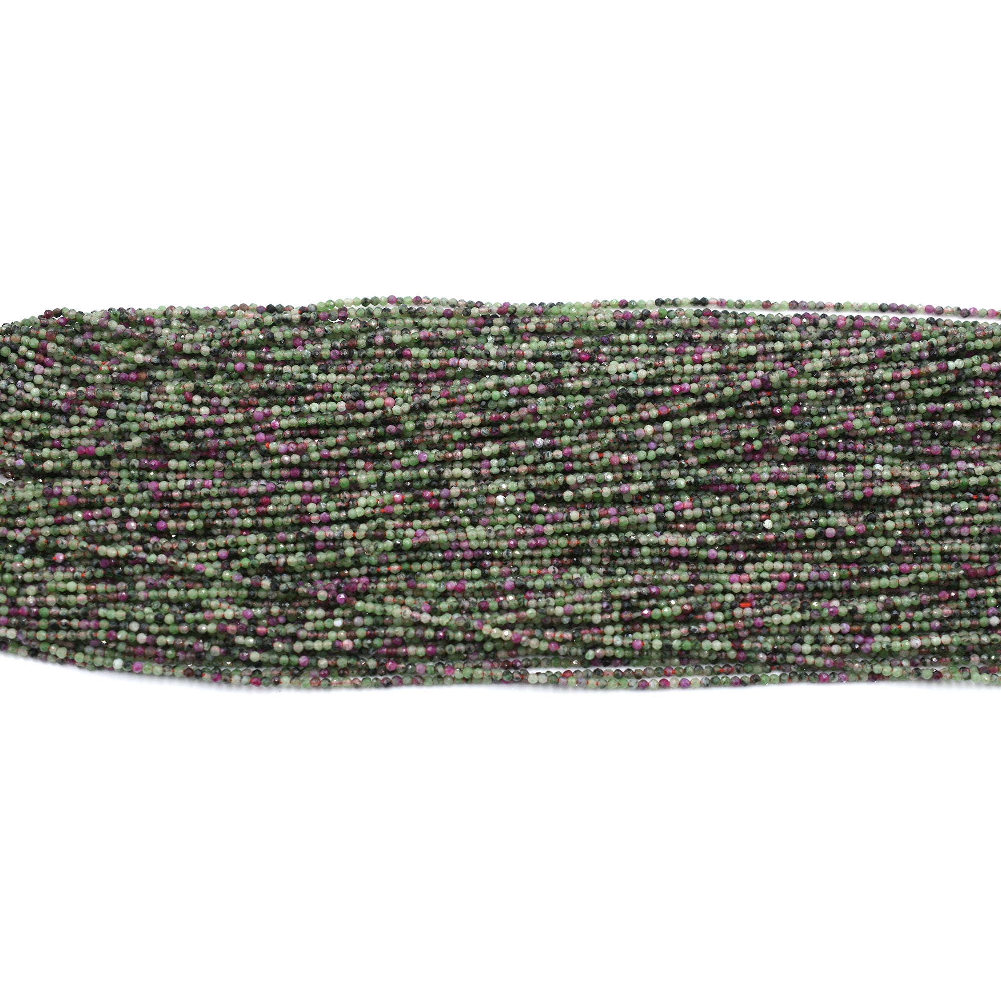 Ruby Zoisite Faceted Rondelle Shape Beads Strand - Jaipur Gem Factory