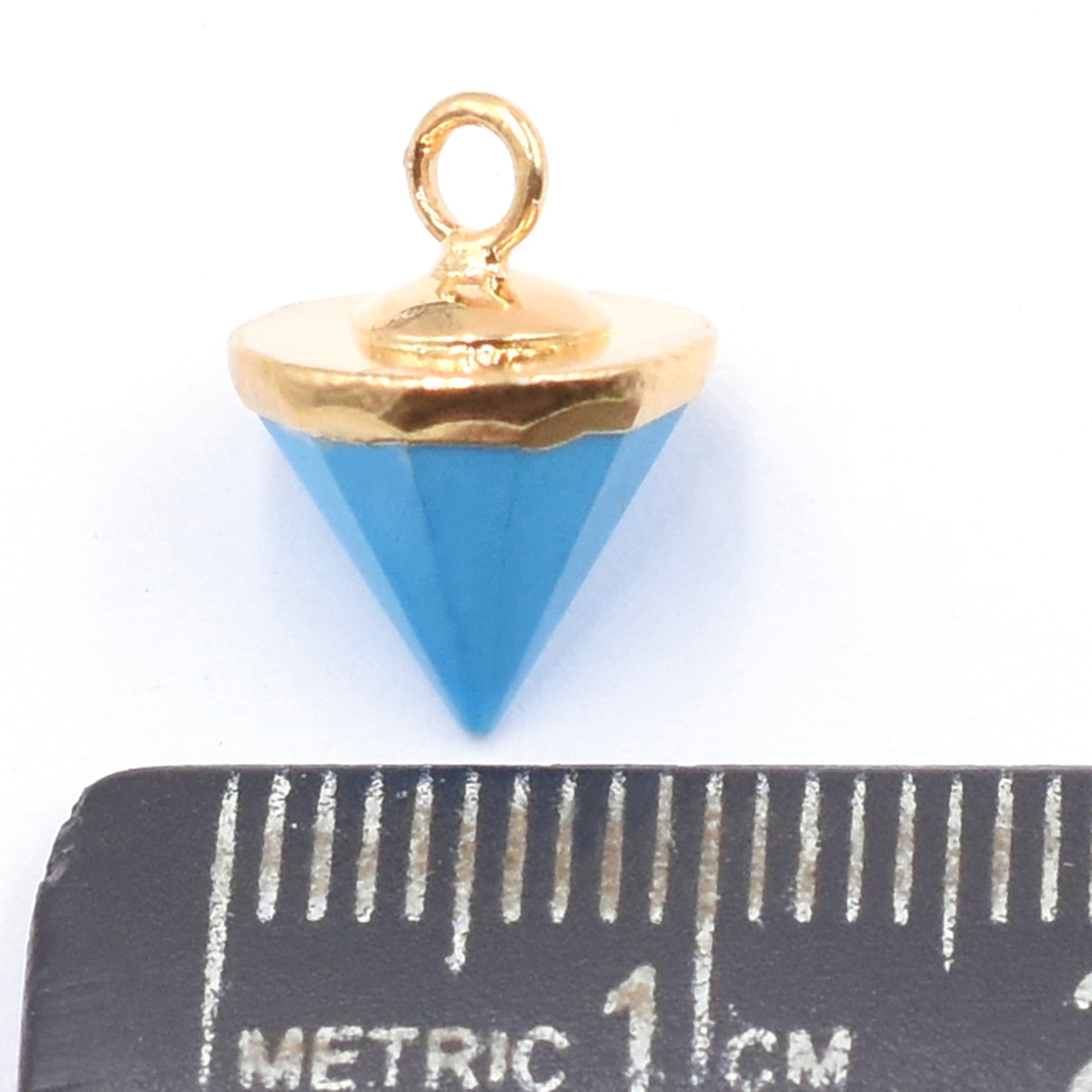 Howlite 9X10 MM Cone Shape Gold Electroplated Pendant (Set Of 2 Pcs) - Jaipur Gem Factory