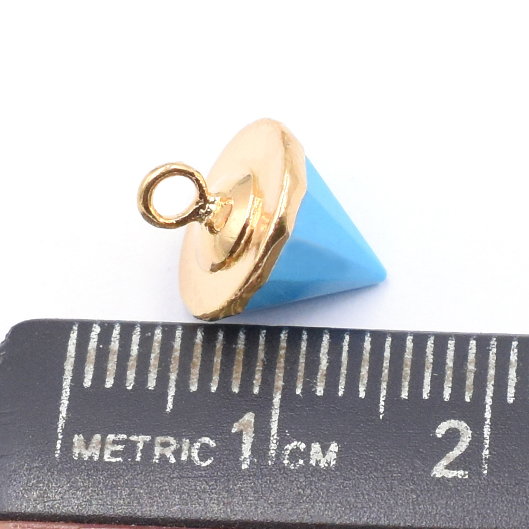 Howlite 9X10 MM Cone Shape Gold Electroplated Pendant (Set Of 2 Pcs) - Jaipur Gem Factory