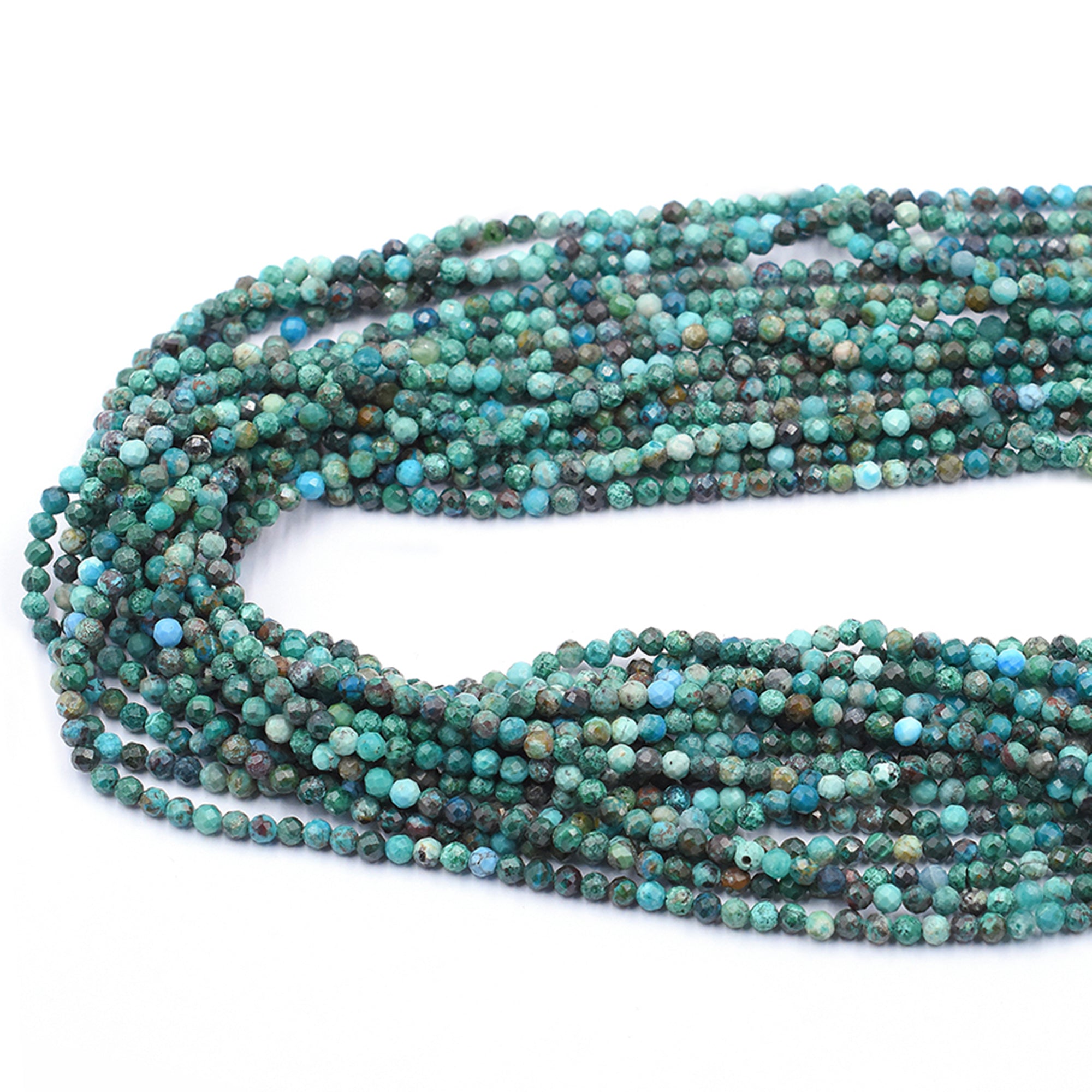 Azurite Malachite 3 MM Faceted Rondelle Shape Beads Strand