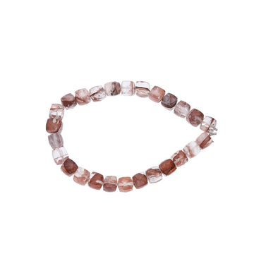 7MM Copper Quartz Faceted Cube Shape Beads
