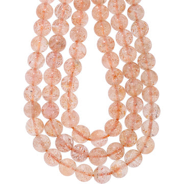 Sunstone Round Smooth Gemstone Beads Strand