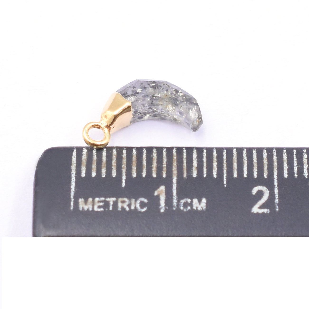 Black Sunstone 10X5 MM Moon Shape Gold Electroplated Pendant (Set Of 2 Pcs)