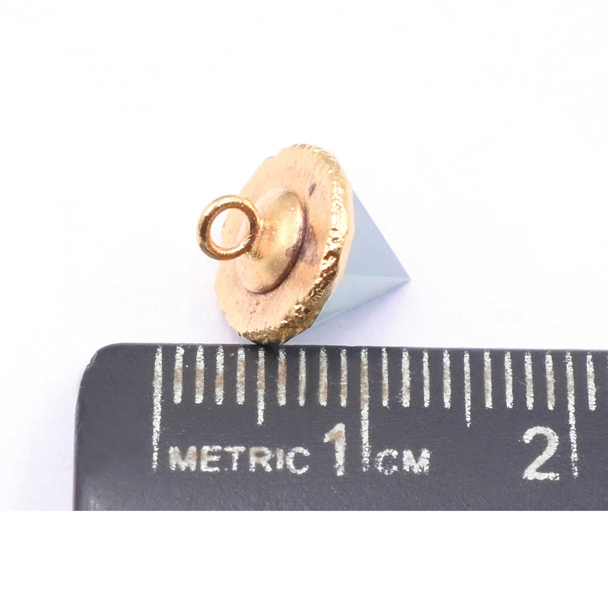 Aqua Chalcedony 9X10 MM Cone Shape Gold Electroplated Pendant (Set Of 2 Pcs) - Jaipur Gem Factory