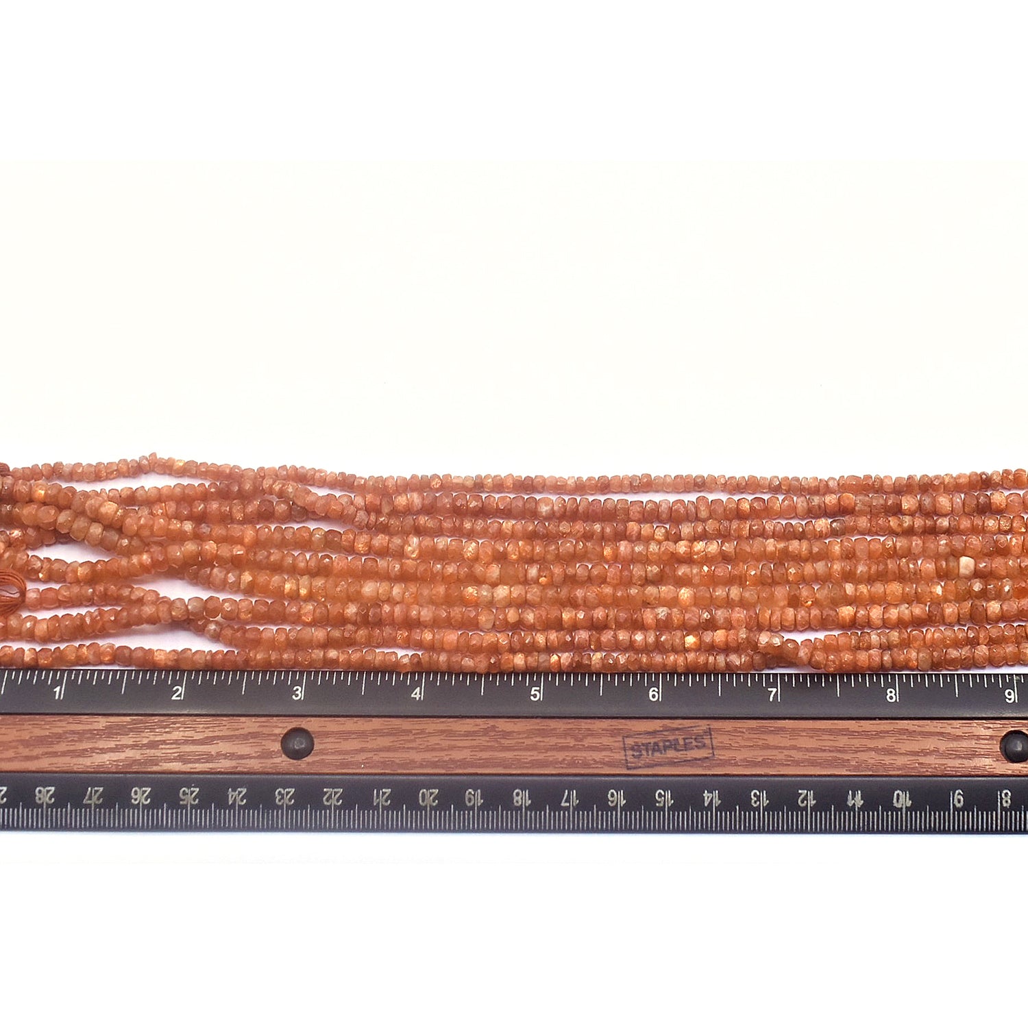 Sunstone 4 To 5 MM Faceted Rondelle Shape Beads Strand - Jaipur Gem Factory