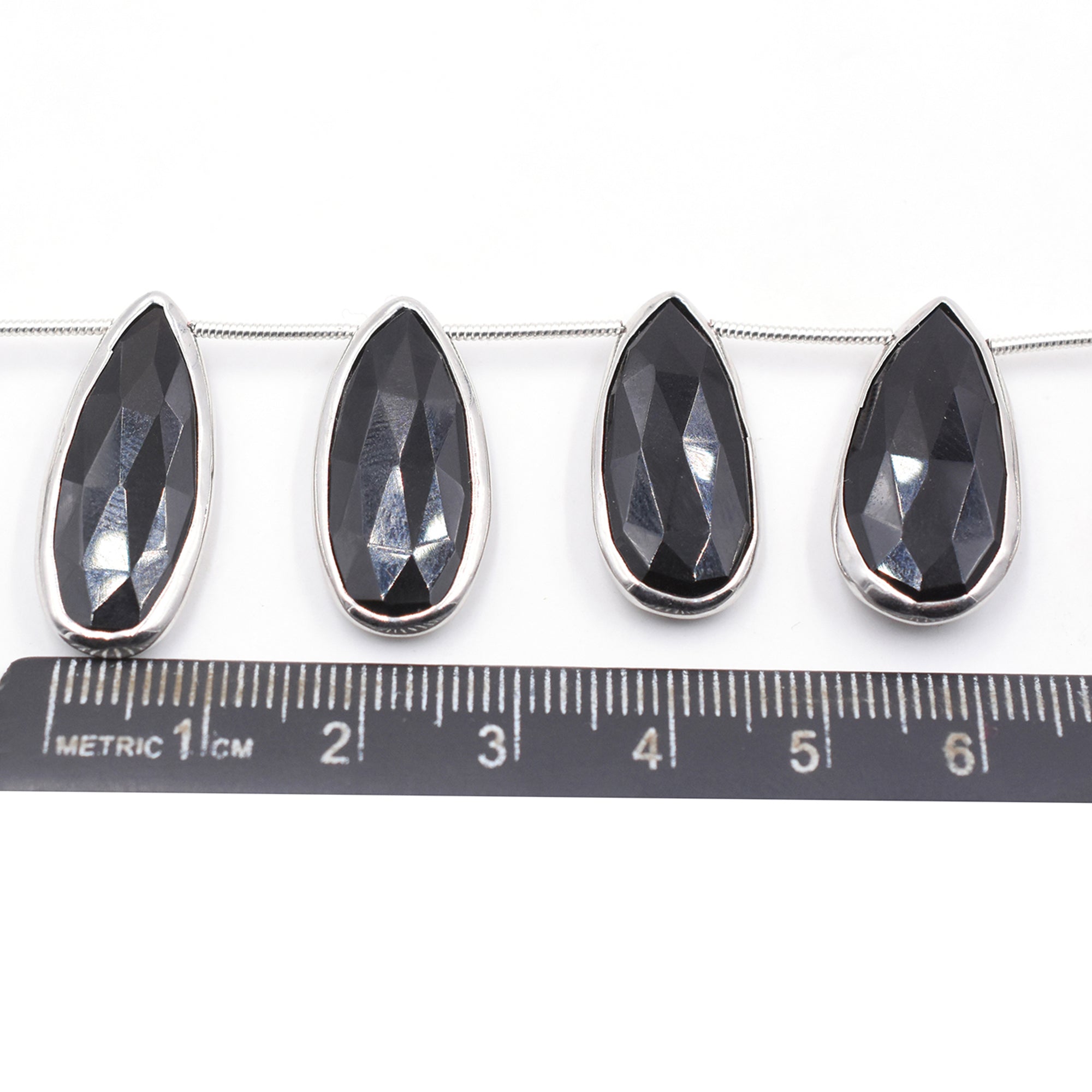 Black onyx side drilled strand