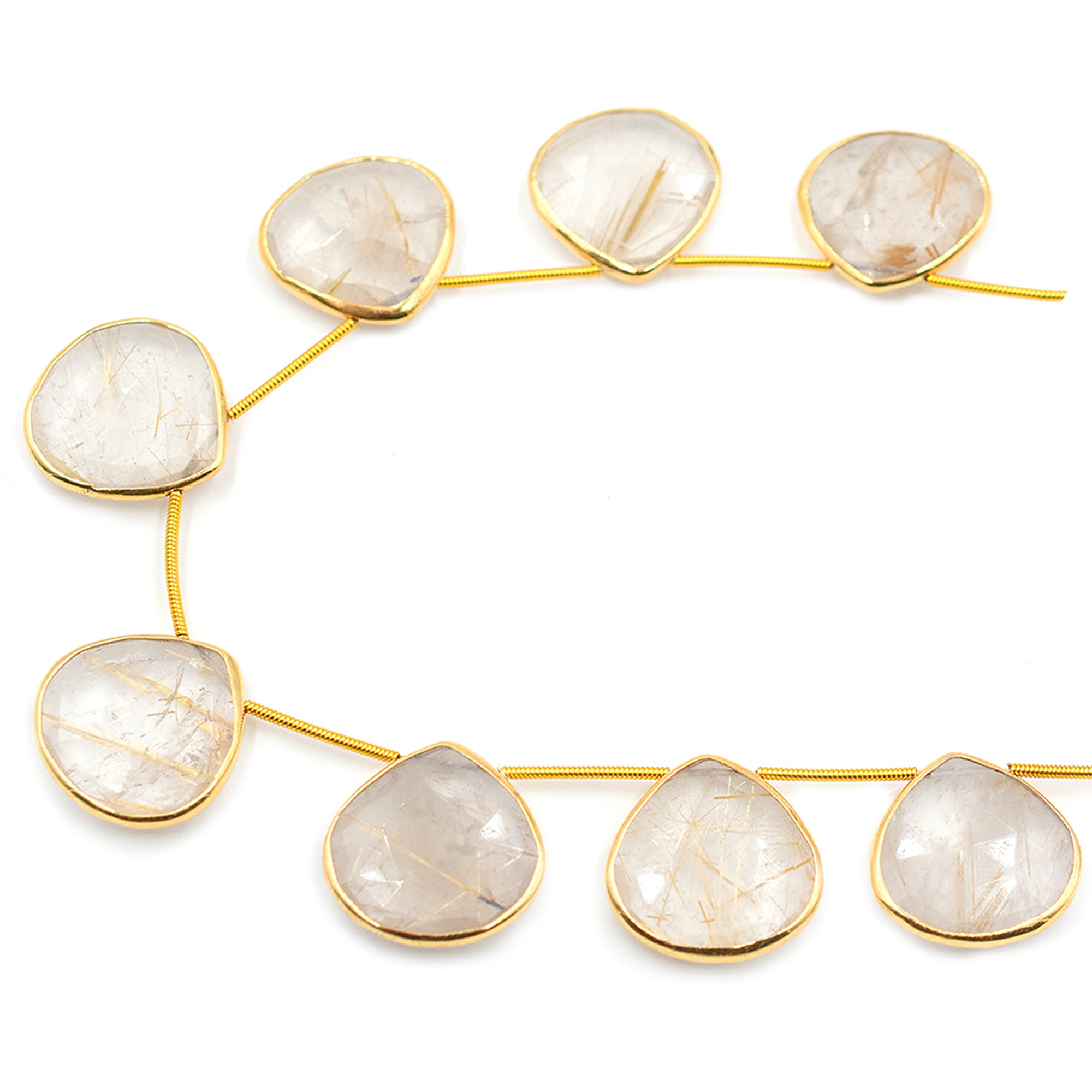 Heart-shaped golden quartz beads