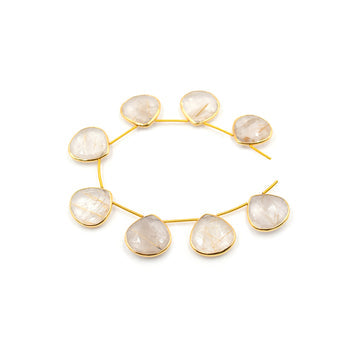 Golden rutilated quartz heart strand