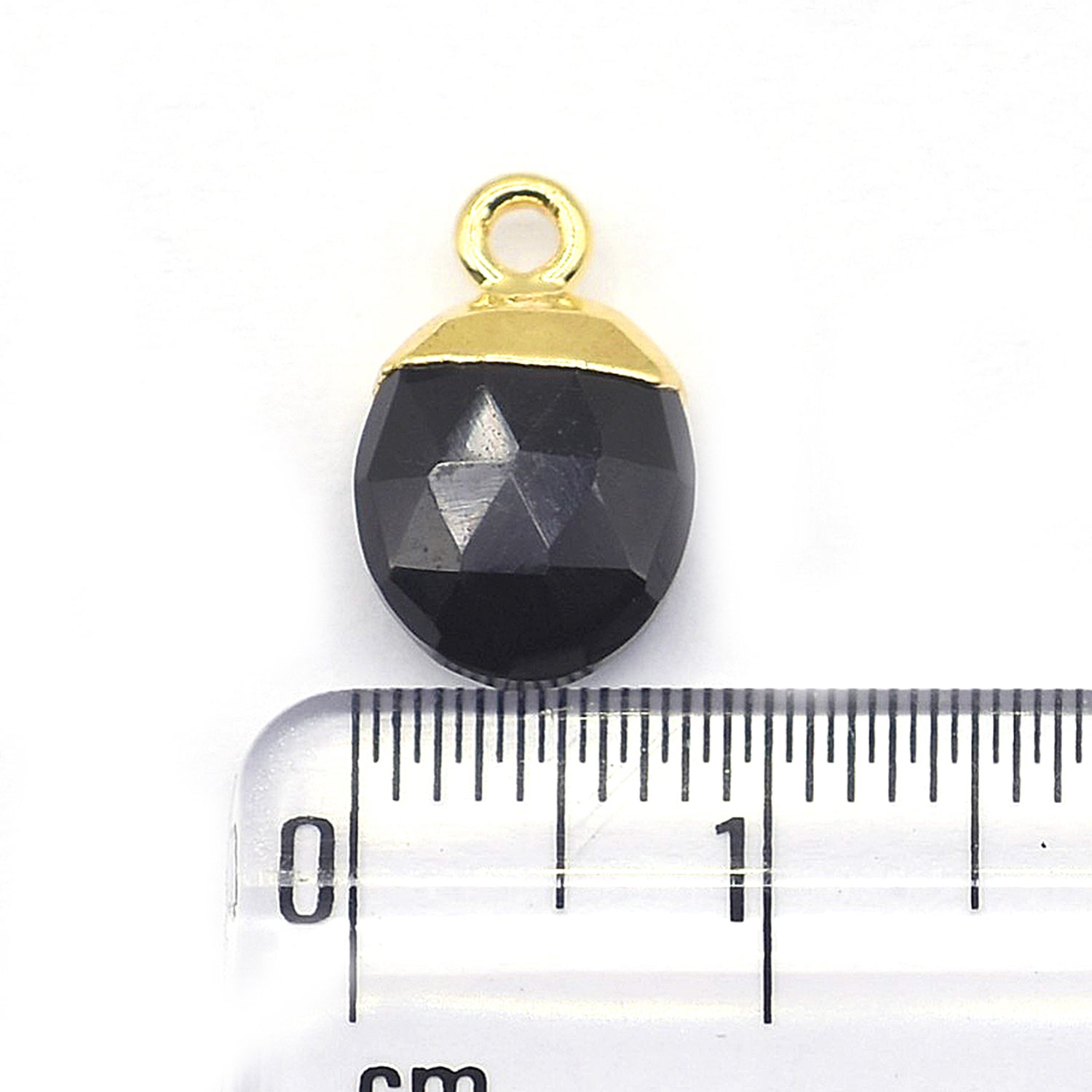 Black Onyx 10X8 MM Oval Shape Gold Electroplated Pendant (Set Of 2 Pcs)